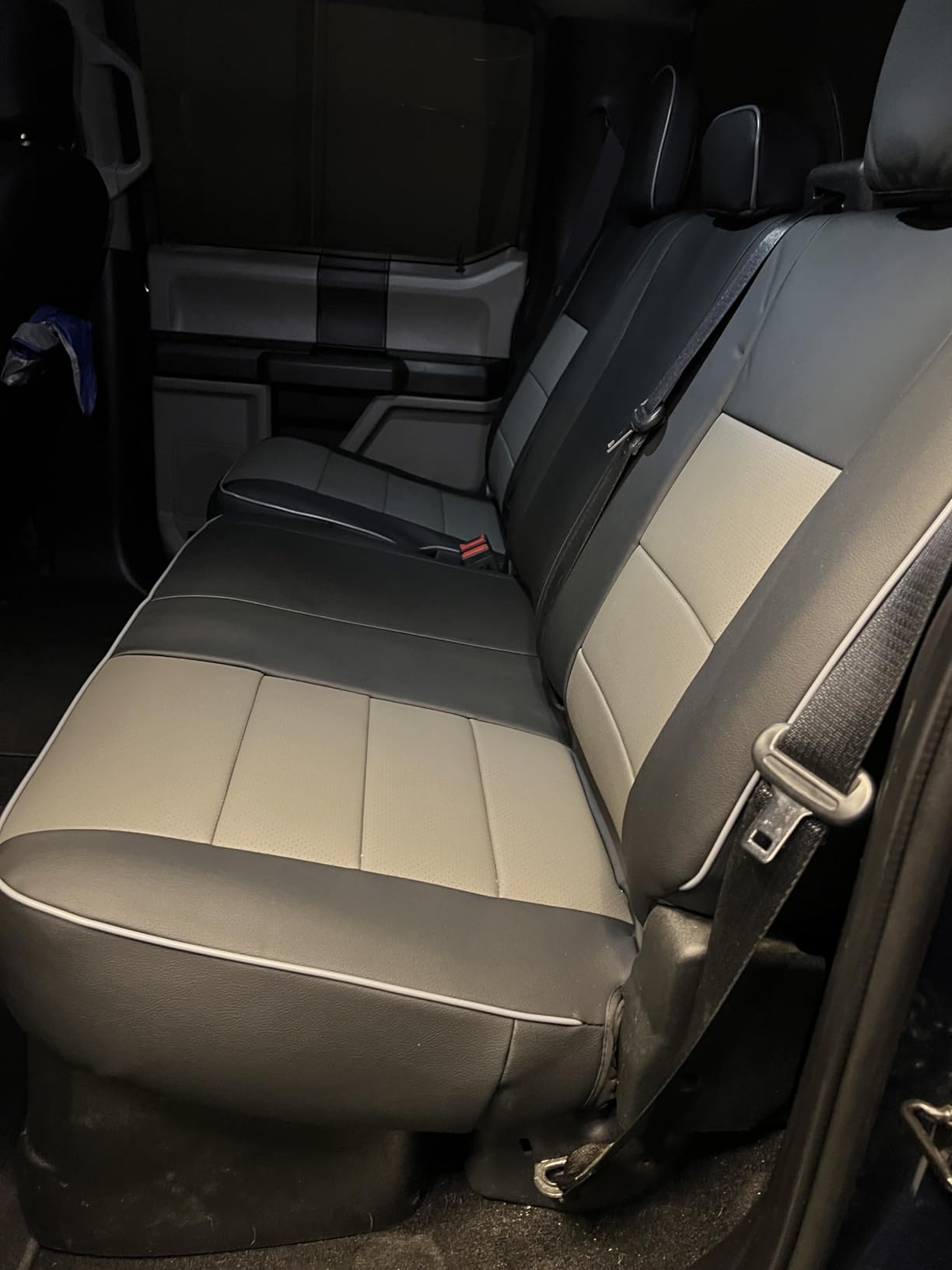 EKR F150 Seat Covers Custom Fit for (2DR,SuperCab) 2015-2020 Ford F150 XL/XLT/Lariat & 2017-2022 F250/F350 XL/XLT/Lariat, Heavy Duty Waterproof for Work Trucks Full Set-Faux Leather(Black) customer photo 2