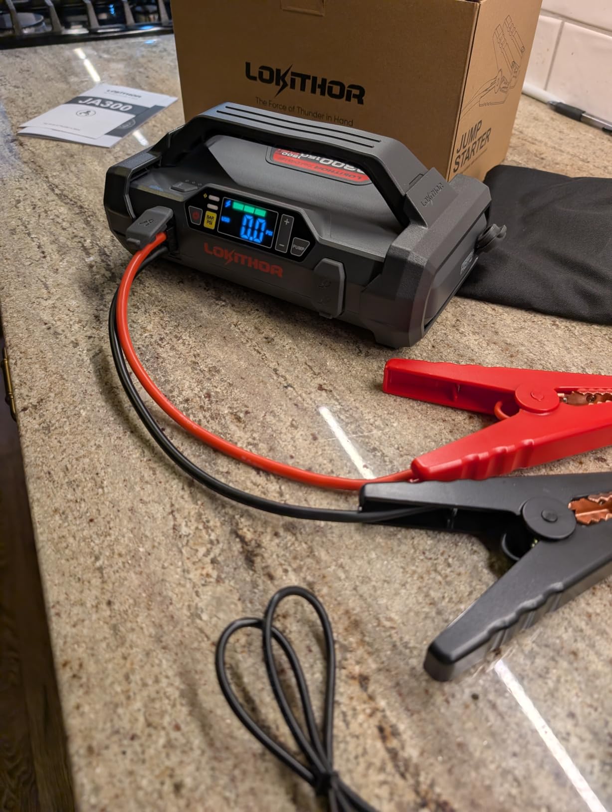 LOKITHOR JA300 Jump Starter with Air Compressor, 1500Amp 12V Portable Car Battery Booster Pack customer photo 1