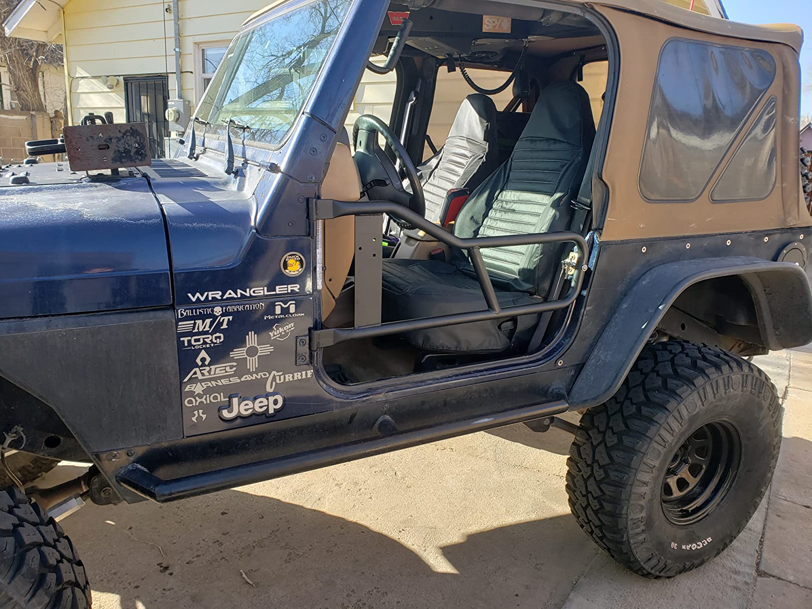 ECOTRIC Tubular Doors Compatible with 1987-2006 Jeep Wrangler YJ TJ Tubular Half Doors Tube Door Steel Left & Right Simple Off-Road Style customer photo 2