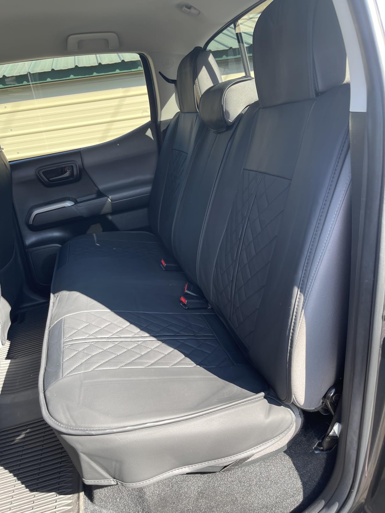 Tomatoman Tacoma Car Seat Covers Compatible with Toyota Tacoma Truck 2005-2024 2025 2026 Access Crew Double Cab TRD Sport Offroad Limited SR5 V6 Cushions(Full Set/Black) customer photo 2