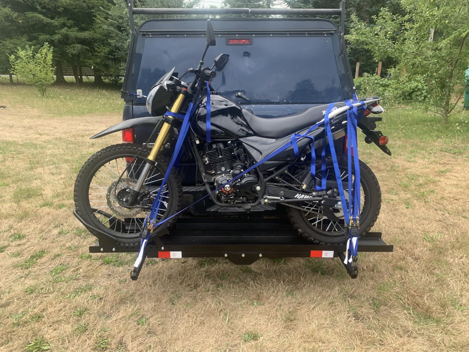 HORUSDY Ratchet Straps, 2,200 LB Break Strength, 4-Pack 15FT Ratchet Tie Down Straps Set for Motorcycle Straps Tie Downs, Appliances, Lawn Equipment, Cargo Straps for Trucks. (Blue) customer photo 1
