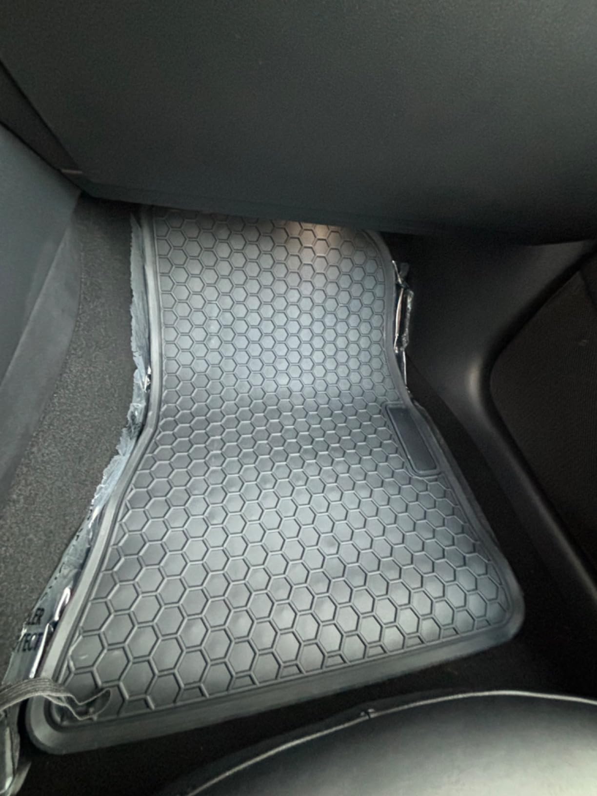 Spurtar for Tesla Model 3 Floor Mats 2017-2026, Car Floor Mats All Weather Automotive with 3D Extended Edge, 3 Pack Honeycomb Design Front & Rear Rubber All-Weather Protector, Black customer photo 2