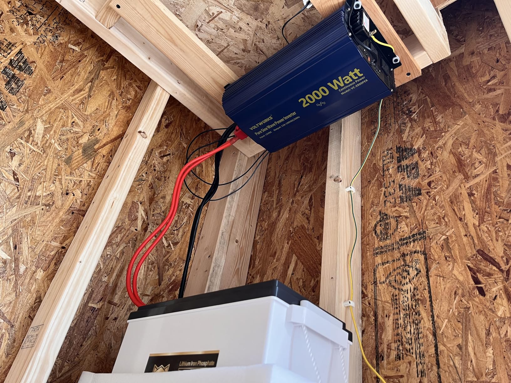 2000 Watt Pure Sine Wave Inverter 12V DC to 110V 120V AC 2000W Power Inverter with UL Fuses and 20A AC Hardwire Terminal Compatible with Lithium Battery for Home RV Truck Off-Grid Solar by VOLTWORKS customer photo 1