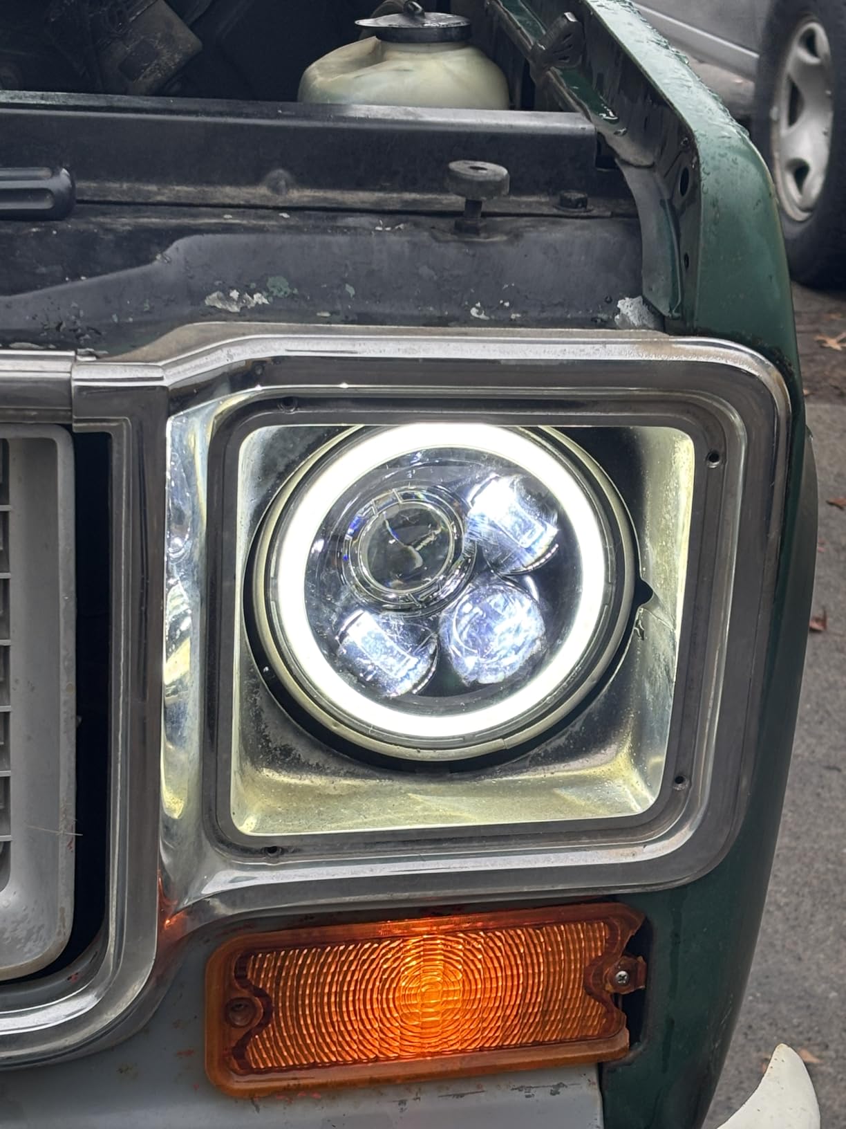 ZIMABLUE 7 inch led Headlight Round 2pc Projector 7 inch Halo led Headlight H6024 DOT Approved Hi/Lo Beam DRL Amber Turn Signal Compatible with Jeep Wrangler JK TJ CJ Compatible with Chevy and miata customer photo 1