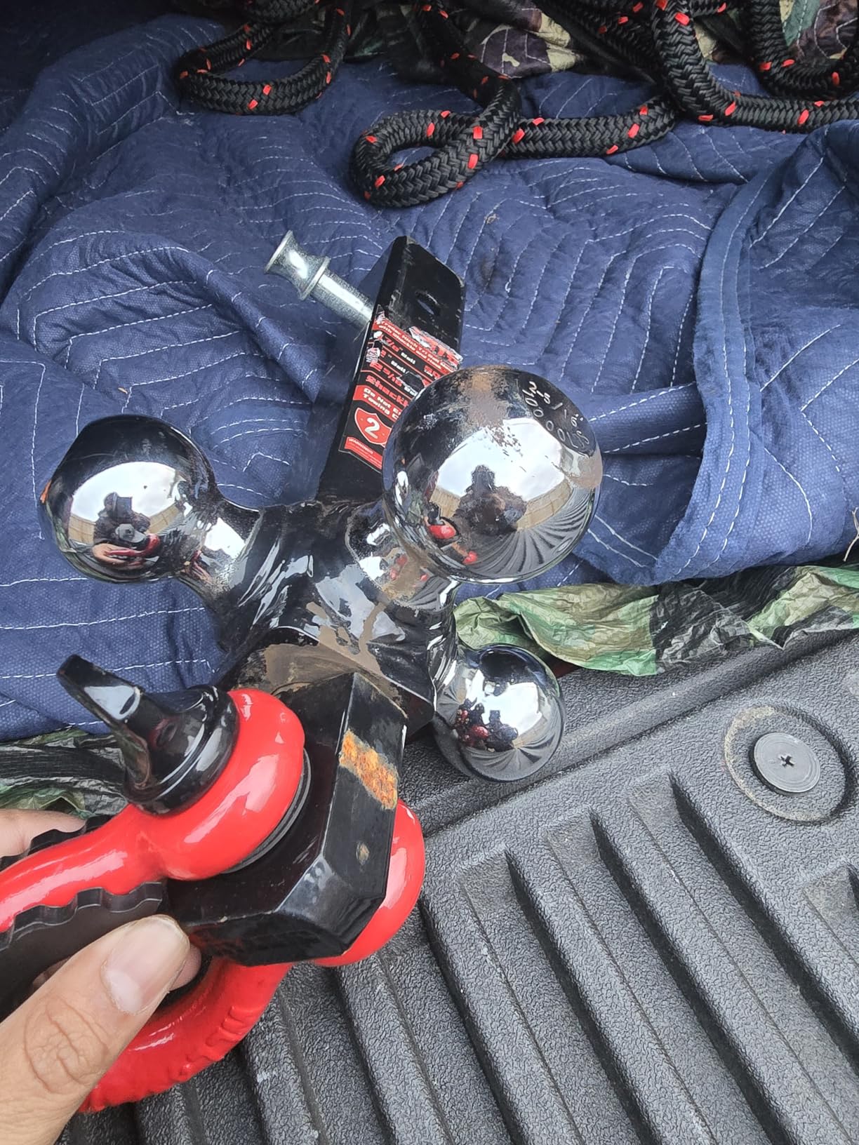 Ayleid Trailer Hitch Tri-Ball Mount with Hook&Pin&Rotatable Tow Shackle, Fits 2-in Receiver with 1-7/8-in,2-in,2-5/16-in Hitch Ball customer photo 1