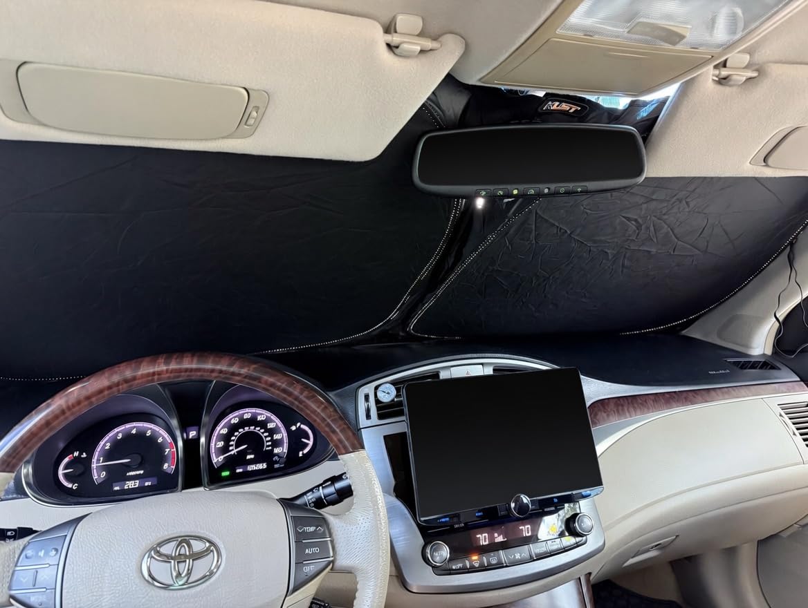 KUST Windshield Sun Shade for Hyundai Ioniq 5 Accessories 2022-2025 2026 34.5''x58.5'' Sunshade Window Sun Visor Protector Foldable Blocks UV Rays Keep Car Cooler customer photo 1