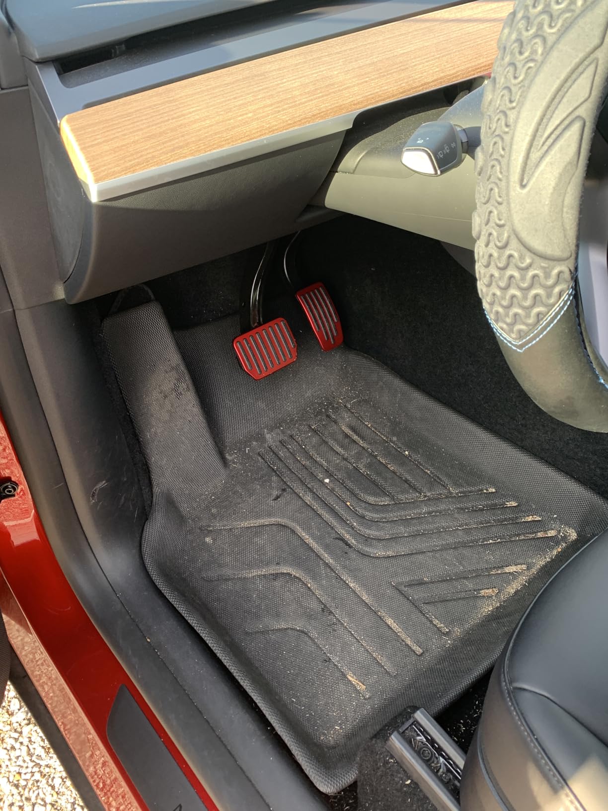Auto Aluminum Pedal Covers Accessories, Non-Slip Performance Foot Pedal Pads Set, Brake Accelerator Pedal Covers Compatible with Tesla 2016-2025 Model 3 Model Y, Silver customer photo 1
