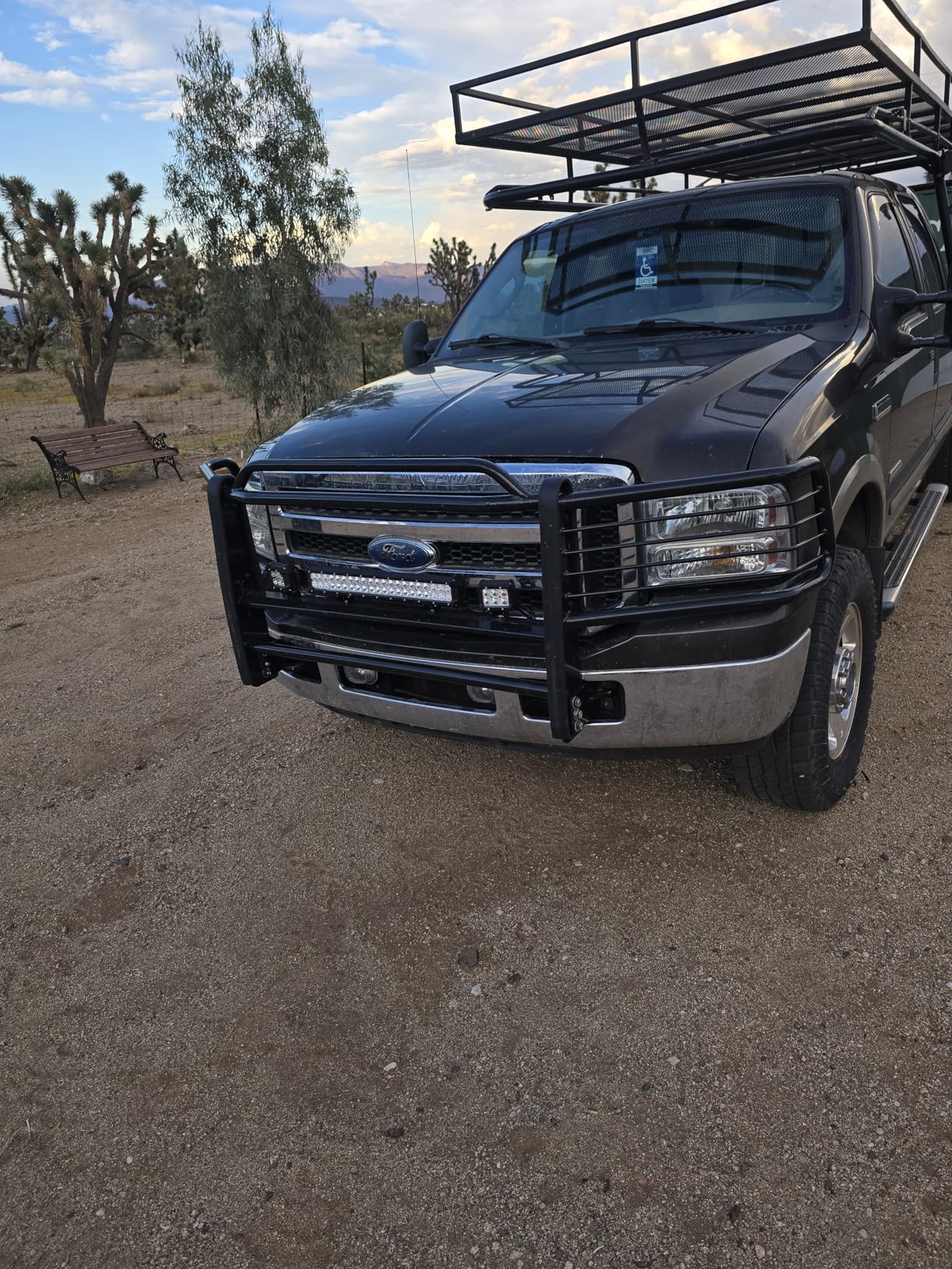 Brush Guard Grille Guard fit for Ford F250/F350/F450/F550 Super Duty 1999-2007 & Excursion SUV 2000-2006 Steel Pickup Trucks Brush Guard Front Bumper Protector Black customer photo 2