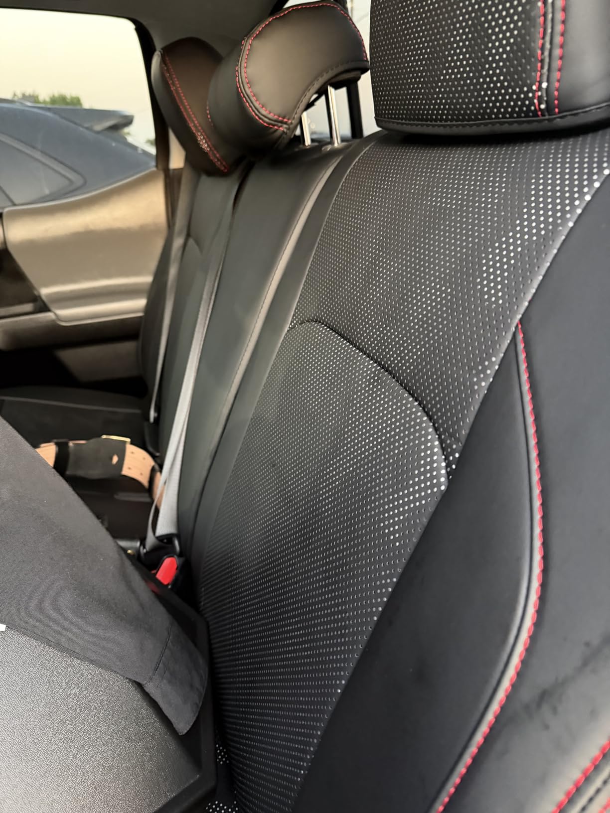 Carlimeki Leather Seat Covers Custom Fit for Tacoma Gen 3rd (2016-2023) Double & Crew Cab, for SR, SR5, Limited, TRD Pro, TRD Sport, TRD Off-Road, Trail Special Edition - Fully Covered customer photo 2
