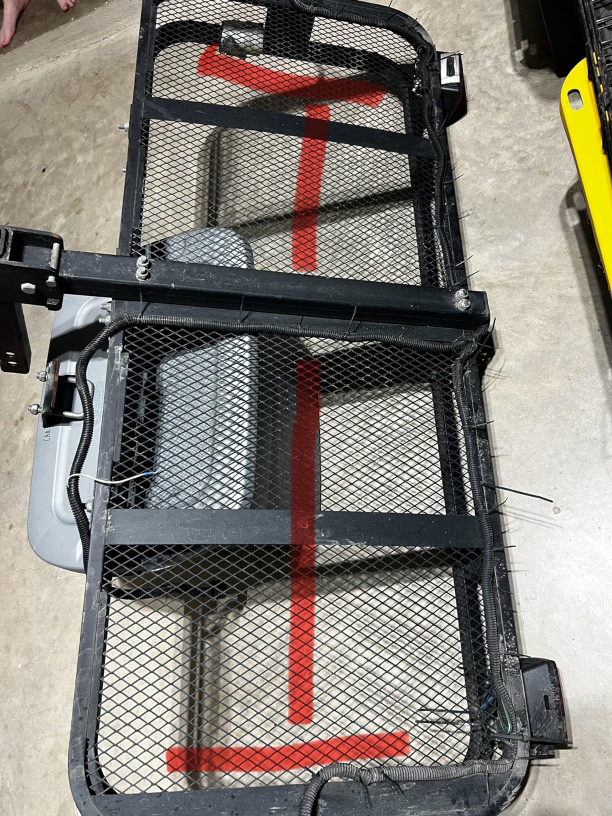 VEVOR 60x24x6 Folding Hitch Carrier - 500lb Capacity Cargo Basket & Waterproof Bag, Fits 2