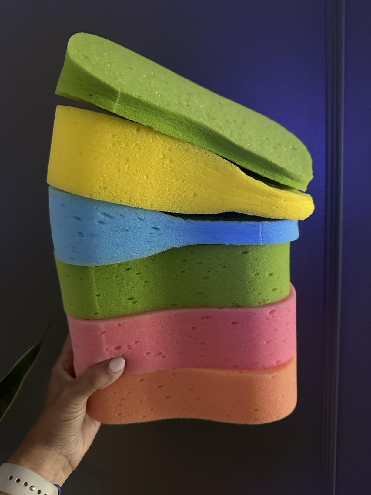 Car Wash Sponges,5 Pack Extra Thick Large Colorful Cleaning Sponge Multi-Purpose for Bathroom Kitchen Bike Boat (Random 5-Color Mix) customer photo 2