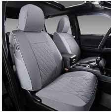 Coverado Tacoma Seat Covers, Car Seat Covers Front Seats, Leather Seat Covers for Cars Car Seat Protector Cushion Tacoma Accessories Custom Fit 2005-2023 Toyota Tacoma Double/Crew Cab(Black) customer photo 1