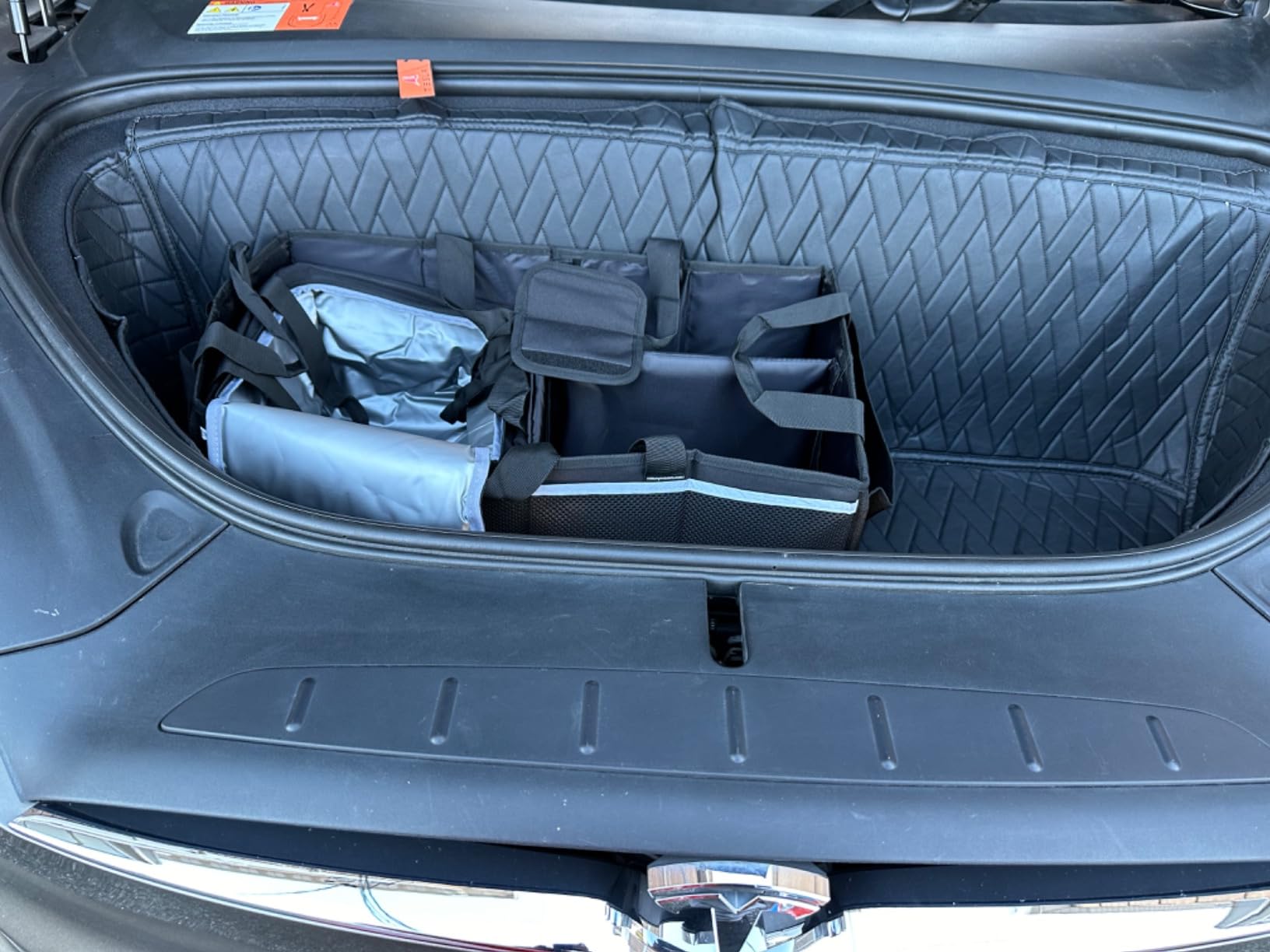 GRAOSO Front Trunk Organizer with Cooler Bag Compatible with Tesla Model 3 / Model Y, Frunk Storage Bag Collapsible with Multi-Compartment for Trip Accessories, Tools, Food and Drink, Black customer photo 1