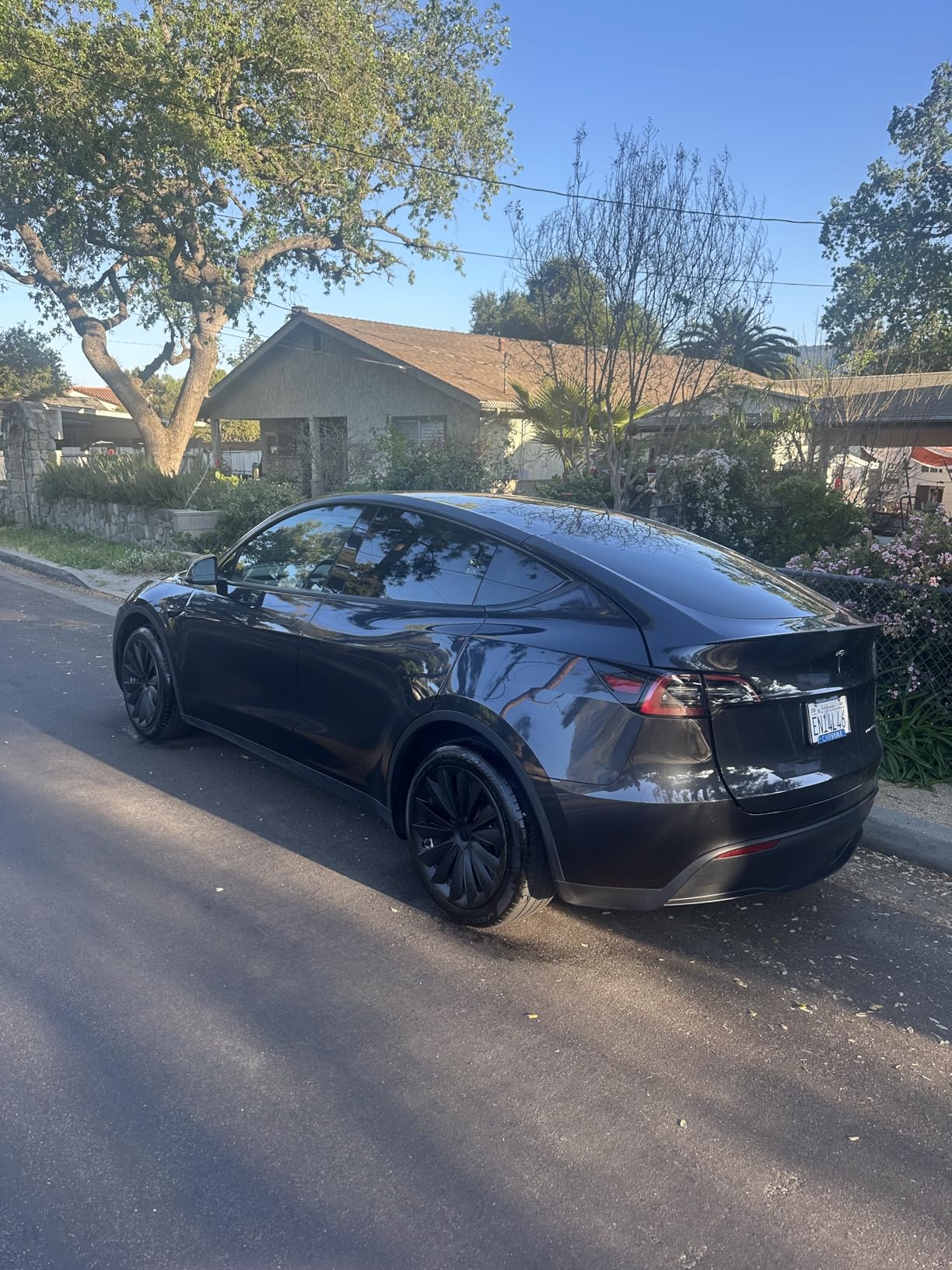 BASENOR Tesla Model 3 Wheel Cover 18 Inch Hubcaps Wheel Hub Caps OEM Rim Protectors Replacement Matte Black (Set of 4) for 2017-2023 customer photo 2