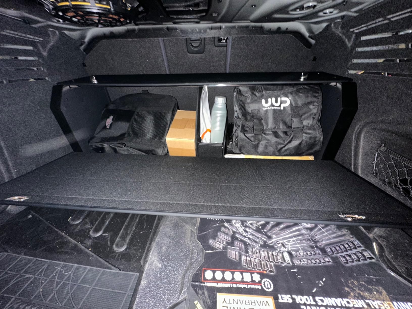 Car Trunk Organizer for 2022-2023 Tesla Model Y (5-Seater), Leather Trunk Organizer with Lid and Push-pull Handle Large Suv Storage Organizer (Black, 37.01 x 11.42 x 12.2in) customer photo 2