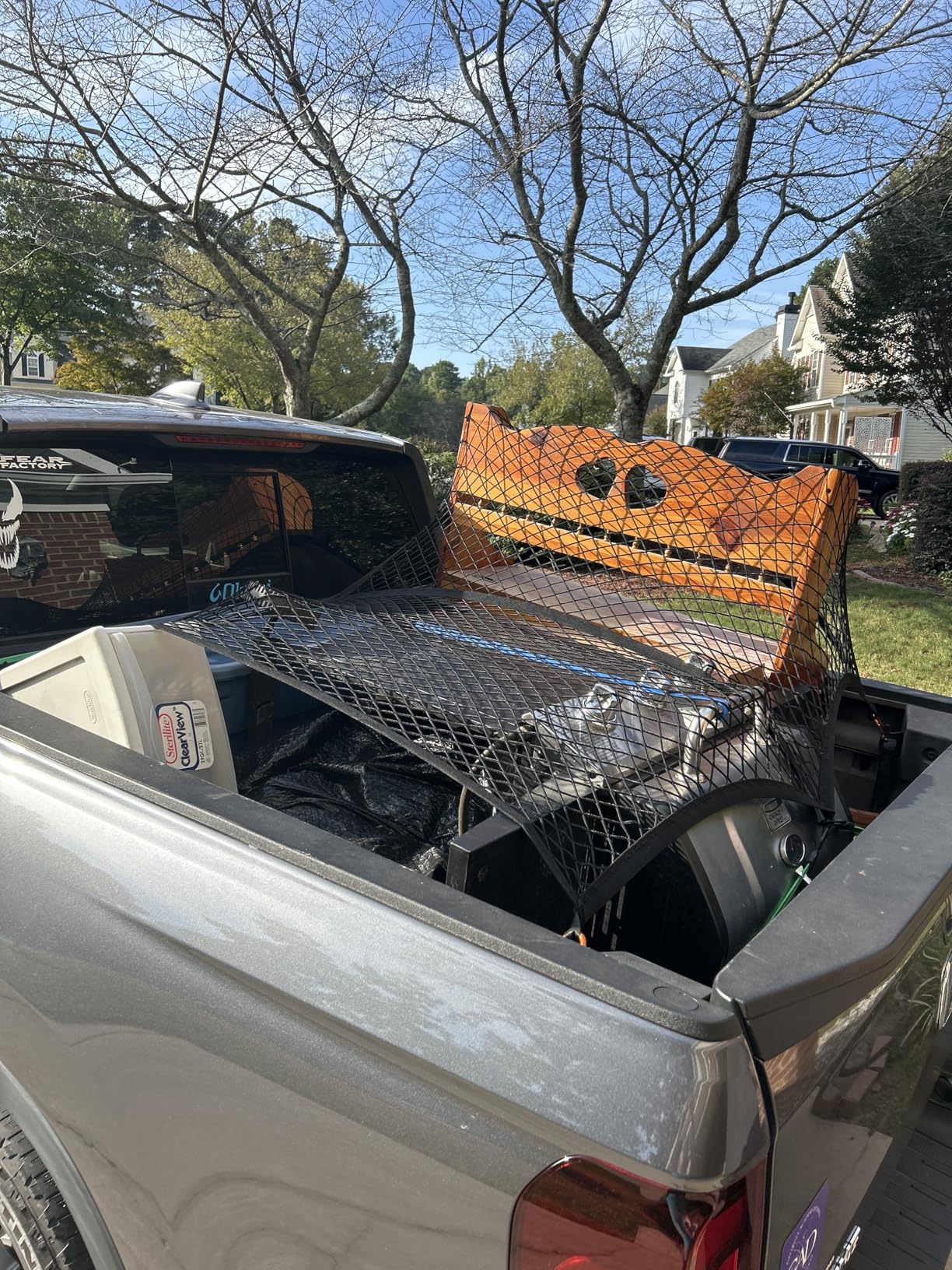 TacoNets Upgraded Highly Elastic Cargo Net, USA Company, Simple Truck Bed Cargo Mesh Organizer, Suitable for Light Loads, Heavy Duty Carabiners, 4'x4' customer photo 2