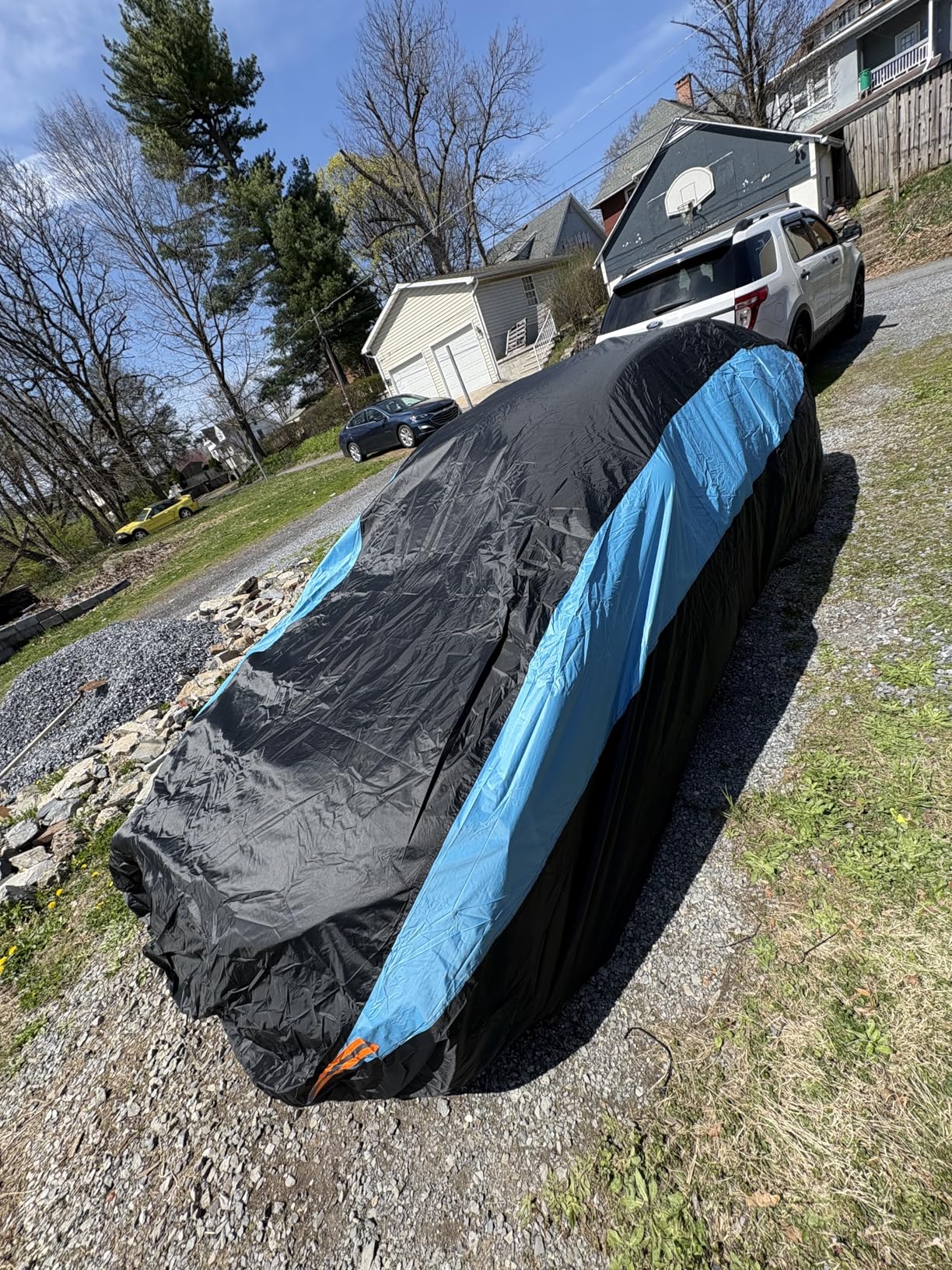MORNYRAY Waterproof Car Cover All Weather Snowproof UV Protection Windproof Outdoor Full Truck Cover, Universal Fit customer photo 2