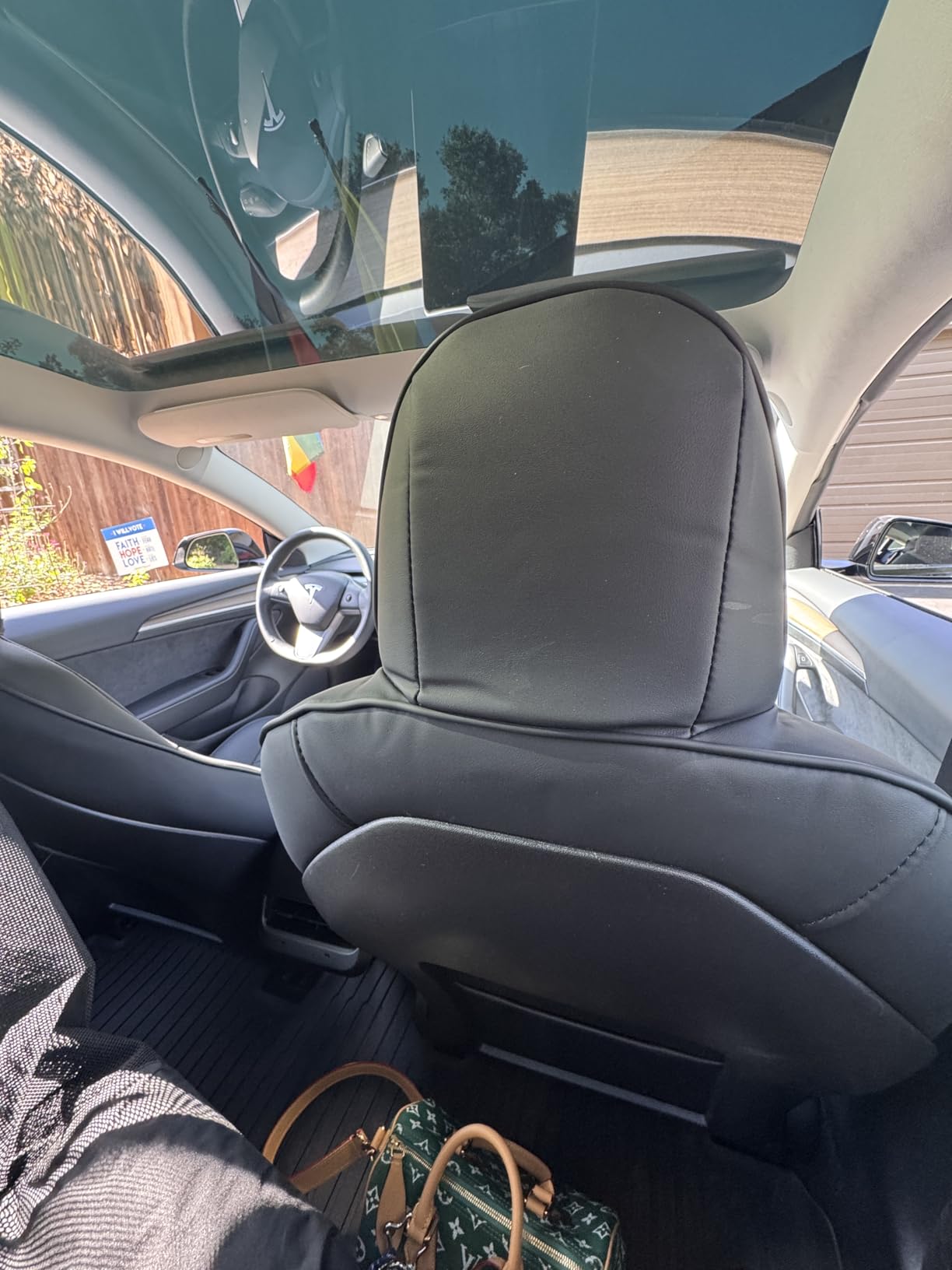 Tesla Model 3 Car Seat Covers Nappa Leather Car Interior Seat Airbag Compatible Cushion Cover Full Set Custom Fit 2023 2022 2021 2020 2019 2018, Nappa Black customer photo 1