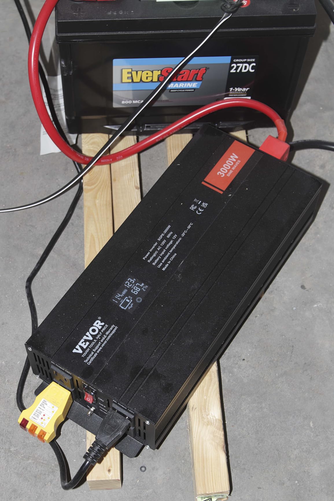 VEVOR 3000W Pure Sine Wave Inverter, DC 12V to AC 120V Power Inverter for Truck RV Off-Grid, Car Inverters with 4 AC, 2 USB, Type-C Port, LCD Display and Remote Controller for Large Home Appliances customer photo 1