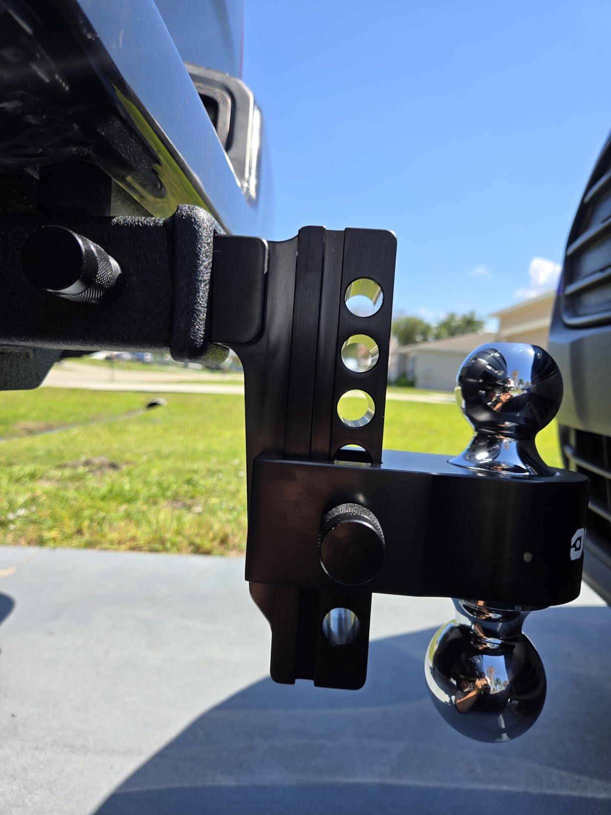 Adjustable Trailer Truck Drop Hitch - Fits 2 Inch Receiver Only, 6 Inch Drop Dual Ball Mount 2