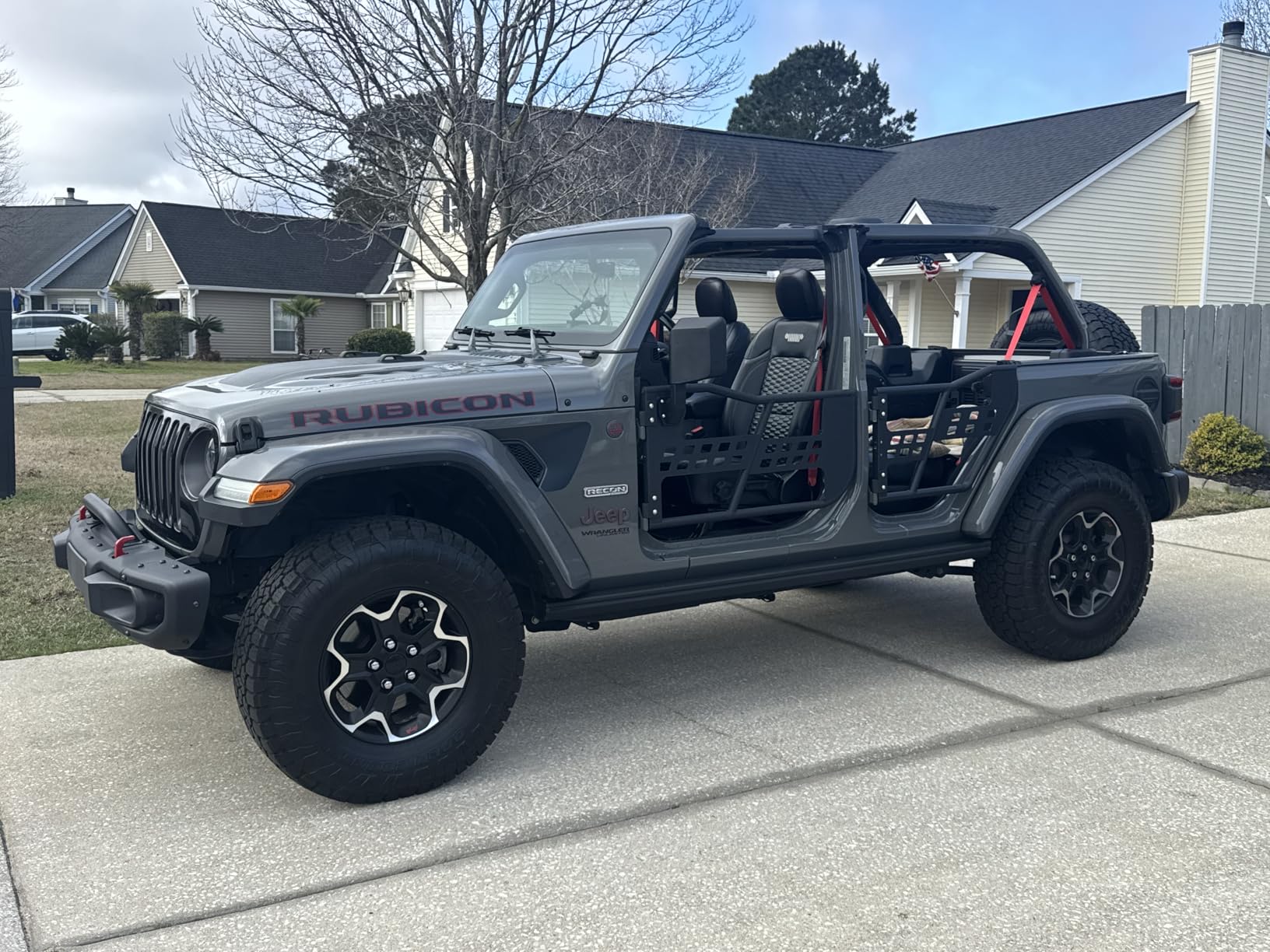 TROPOW Off Road Tubular Trail Doors with Side View Mirror Compatible with 2018-2026 Wrangler JL JLU & Gladiator JT 4 Door - Set of 4 Fat Tube Half Doors for Adventure customer photo 2