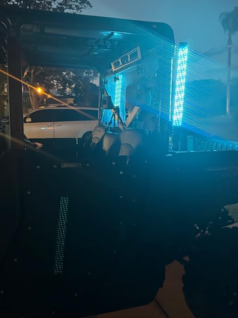 Ehaho 2PCS 2FT Fat Whip Lights for UTV ATV with Spring Base, Led Fatty Whip Light W/Rocker Switch & 6 Flags, Brighter Spiral Chasing Lighted Antenna Whip with APP & Remote Control for RZR SXS Can-Am customer photo 2