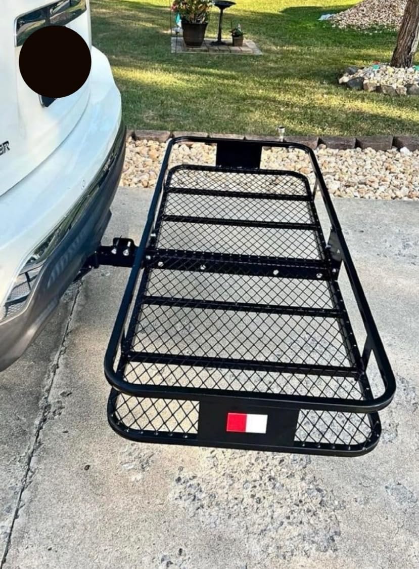 FORWODE 60x20x6 Hitch Cargo Carrier for 2 Inch Receiver, 500LB Capacity Hitch Mount Cargo Rack Carrier, Folding Hitch Cargo Basket customer photo 1