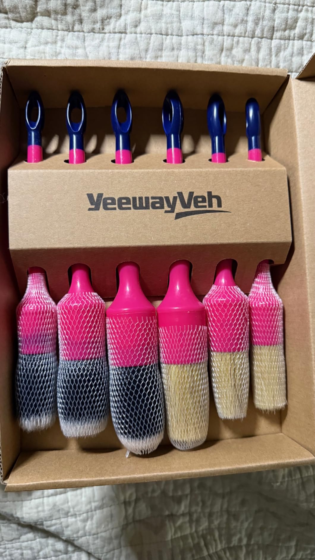 YeewayVeh Car Detailing Brush Set, 3 Pack Ultra Soft Boars Hair Detailing Brushes for Leather Seat Air Vents Engine Bay, Auto Detail Brushes Car Detailing for Interior Exterior customer photo 2