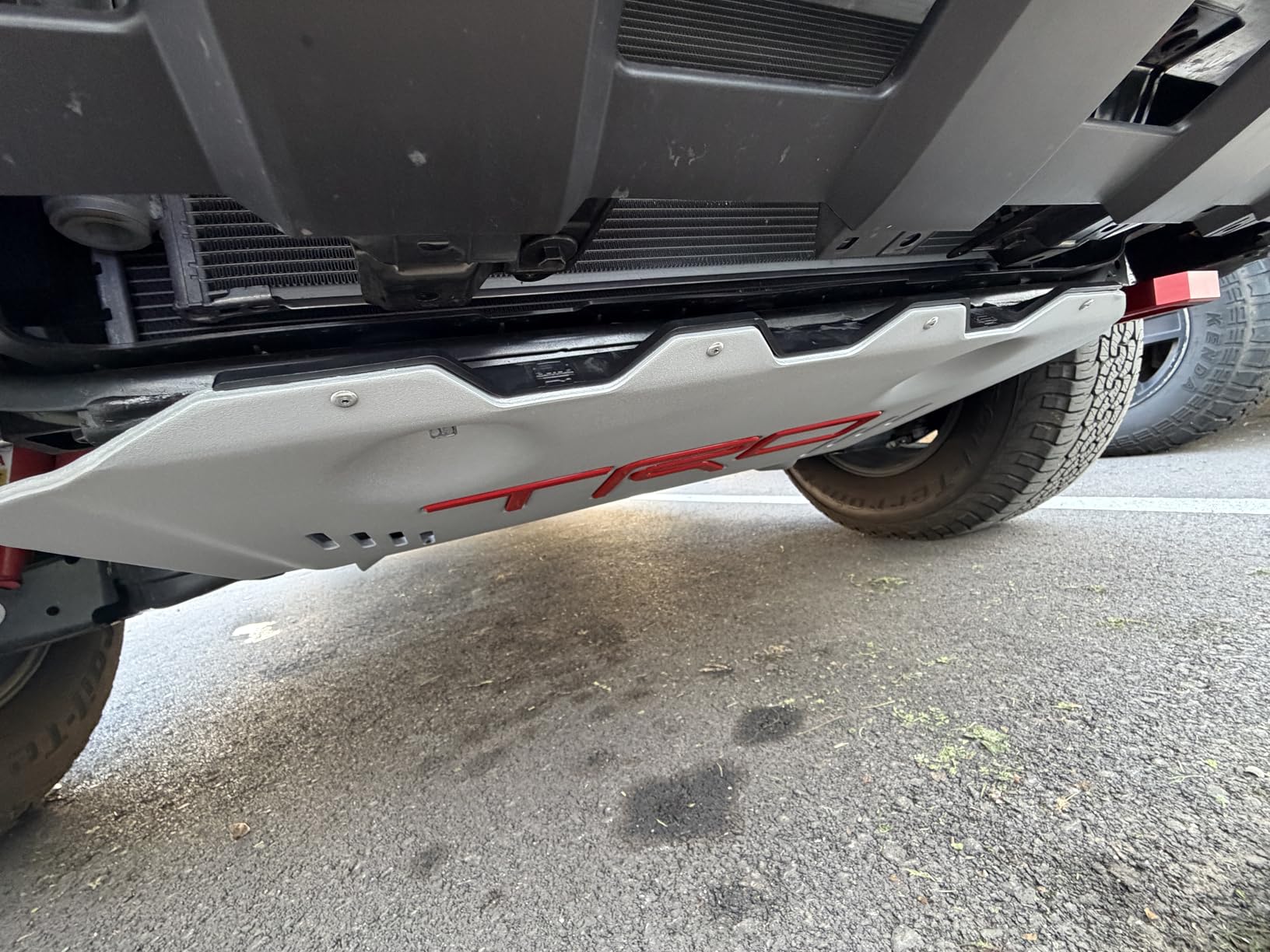 Toyota TRD Front Skid Plate, 1/4-inch Aluminum, for 2025+ 4Runner & 2024+ Tacoma, White with Red Lettering customer photo 1