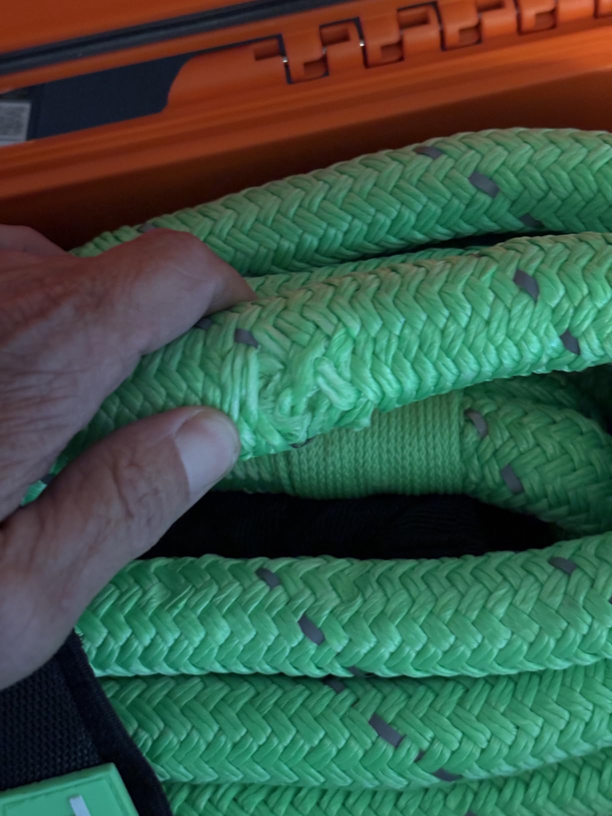 Kinetic Recovery Rope,(1in x 30ft Green) 48,500lbs Snatch Strap, Heavy Duty Stretch Nylon Towing Ropes with 2pcs Soft Shackles for Offroad Vehicle, Jeep, SUV, ATV, Tractor Elastic Ropes Kit customer photo 2