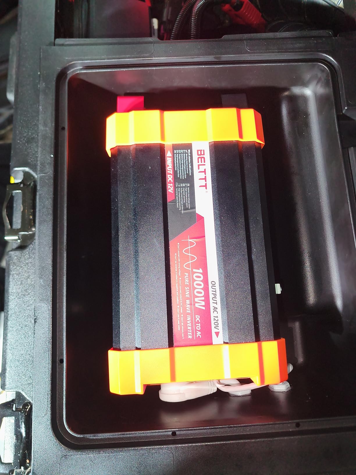 BELTTT 1000Watt Pure Sine Wave Inverter 12V DC to 120V AC for RV, Truck, Off-Grid, Solar Inverter 12V to 110V Converter with Dual AC Socket and 5V 2.1A USB, Intelligent LCD customer photo 1