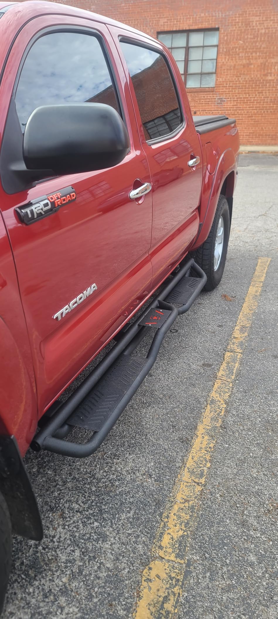 YZONA Running Boards Side Steps Compatible with 2005-2023 Toyota Tacoma Double Cab & Crew Cab (4 Full-Size Doors), Heavy-Duty Two Stair Design Side Rails Nerf Bar Rock Sliders, Textured Black customer photo 1
