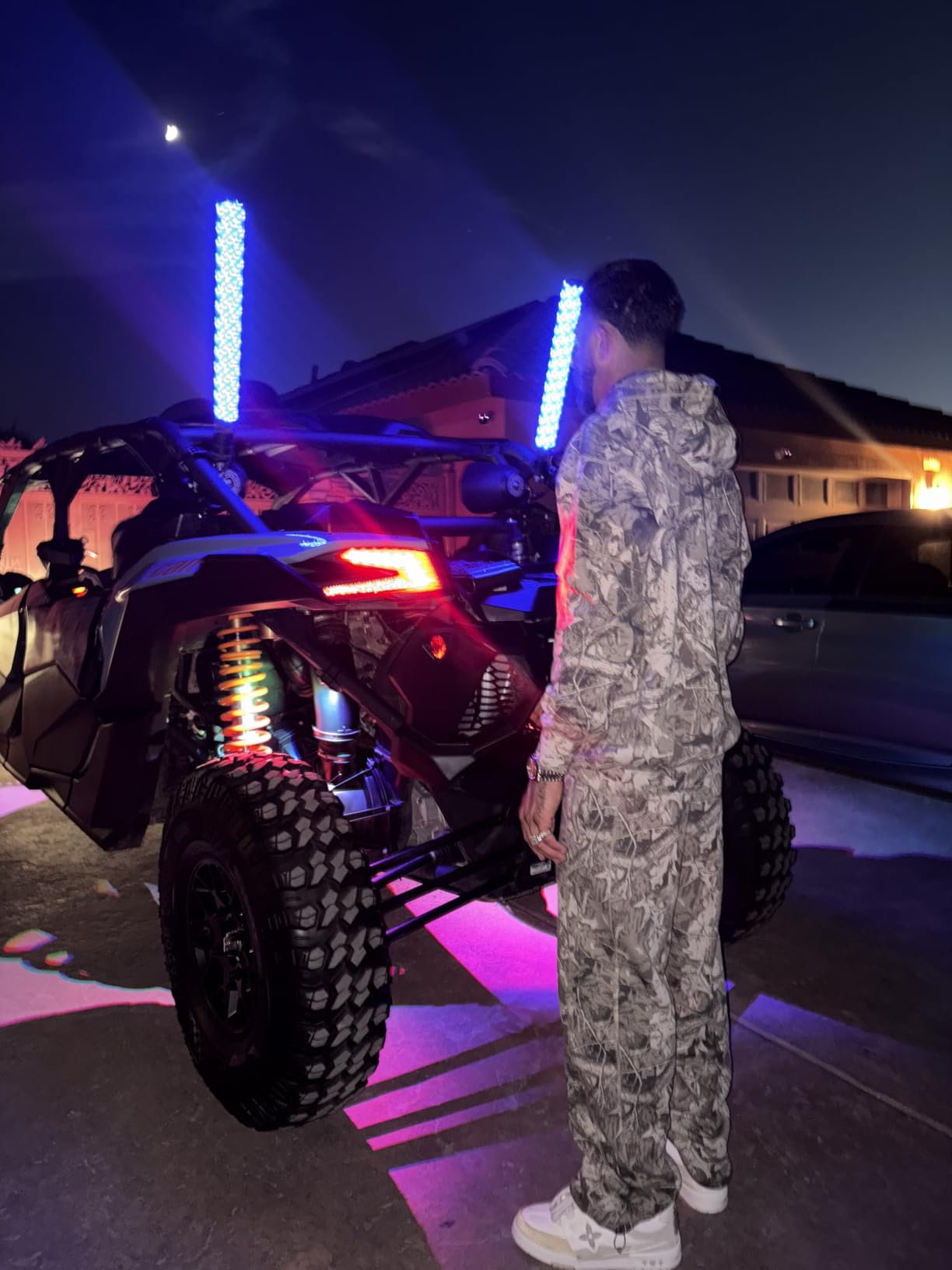 KEMIMOTO 2pc 2ft Fat Whip Lights for Side by Side, Turning Signal Function Compatible with Polaris RZR Can-Am Maverick X3, LED Whip Lights for UTV ATV Buggy Boat Offroad customer photo 1