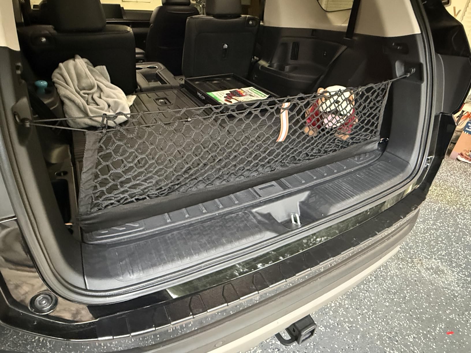 Muslogy Truck Bed Cargo Net Trunk Netting Compatible with Jeep Gladiator 2020-2025 2026 JT Accessories, Pickup Cargo Organizer SUV Sedan Storage Net w/Heavy Duty Carabiners customer photo 1