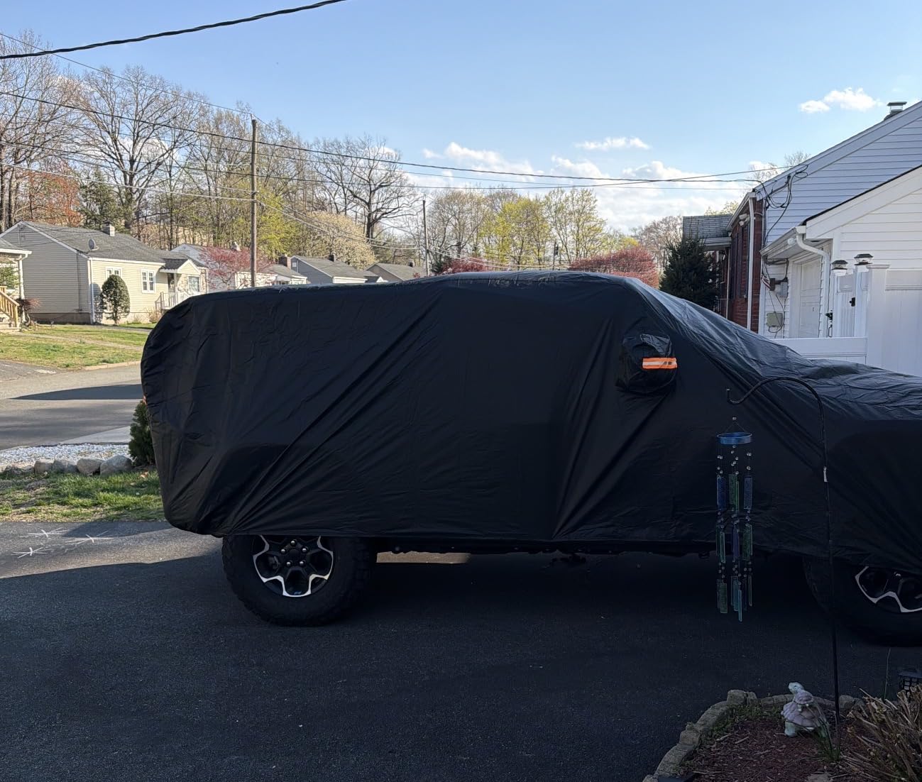 Truck Cover Waterproof All Weather, Migaven Truck Cover Custom Fit for Ford F150 Raptor Chevrolet Silverado 1500, Windproof Covers with Door Zipper (Not Include Mirror Pocket) customer photo 2