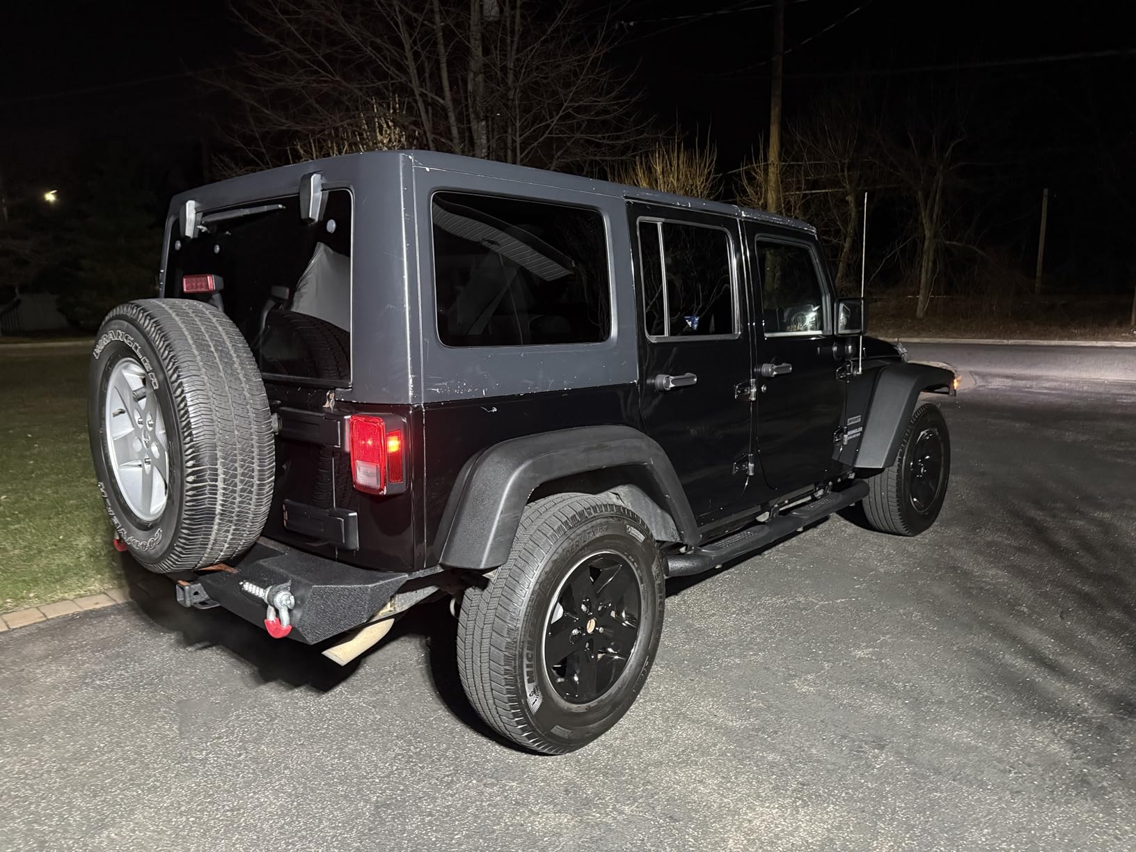 YZONA for Wrangler JK JKU Rear Bumper Compatible with 2007-2018 Jeep Wrangler JK JKU Unlimited 2/4 Doors with 2