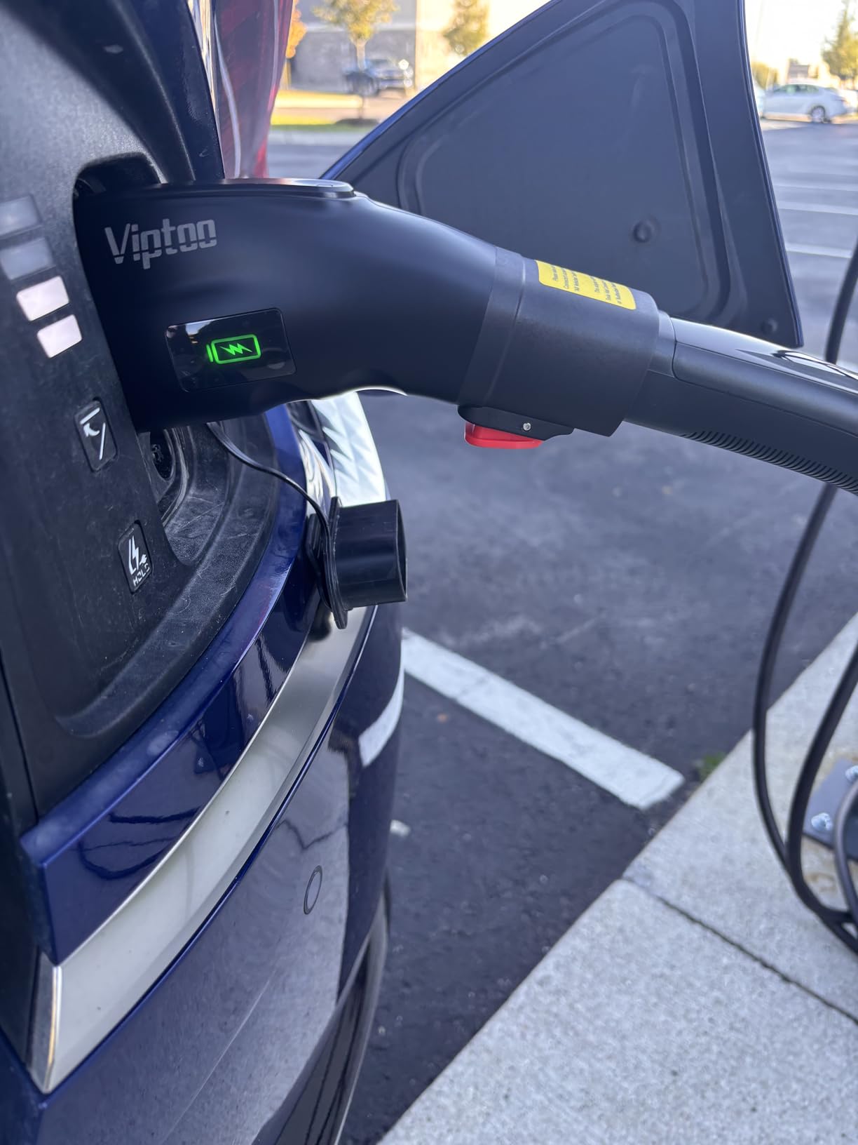 VIPTOO Tesla to J1772 Adapter 60A 250V AC - NACS EV Charging Connector with Charging Status Display for Tesla Wall/Destination/Mobile Charger, Fast & Safe Charging (Black) customer photo 2