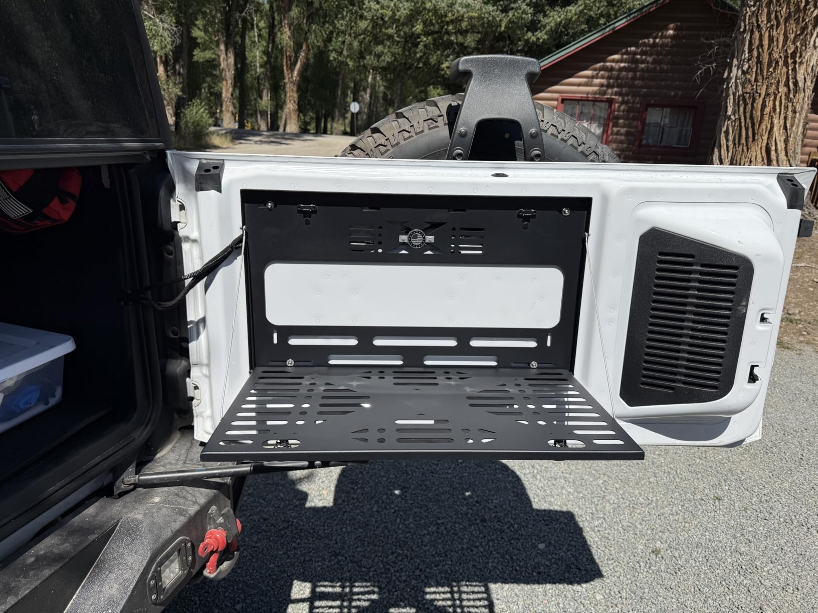 X-Style Tailgate Table for Jeep Wrangler JK JL 2007-2026, US Flag Drop Down Rear Cargo Shelf, Rattle-Free Foldable Molle Panel, Overlanding Camping Gear customer photo 1