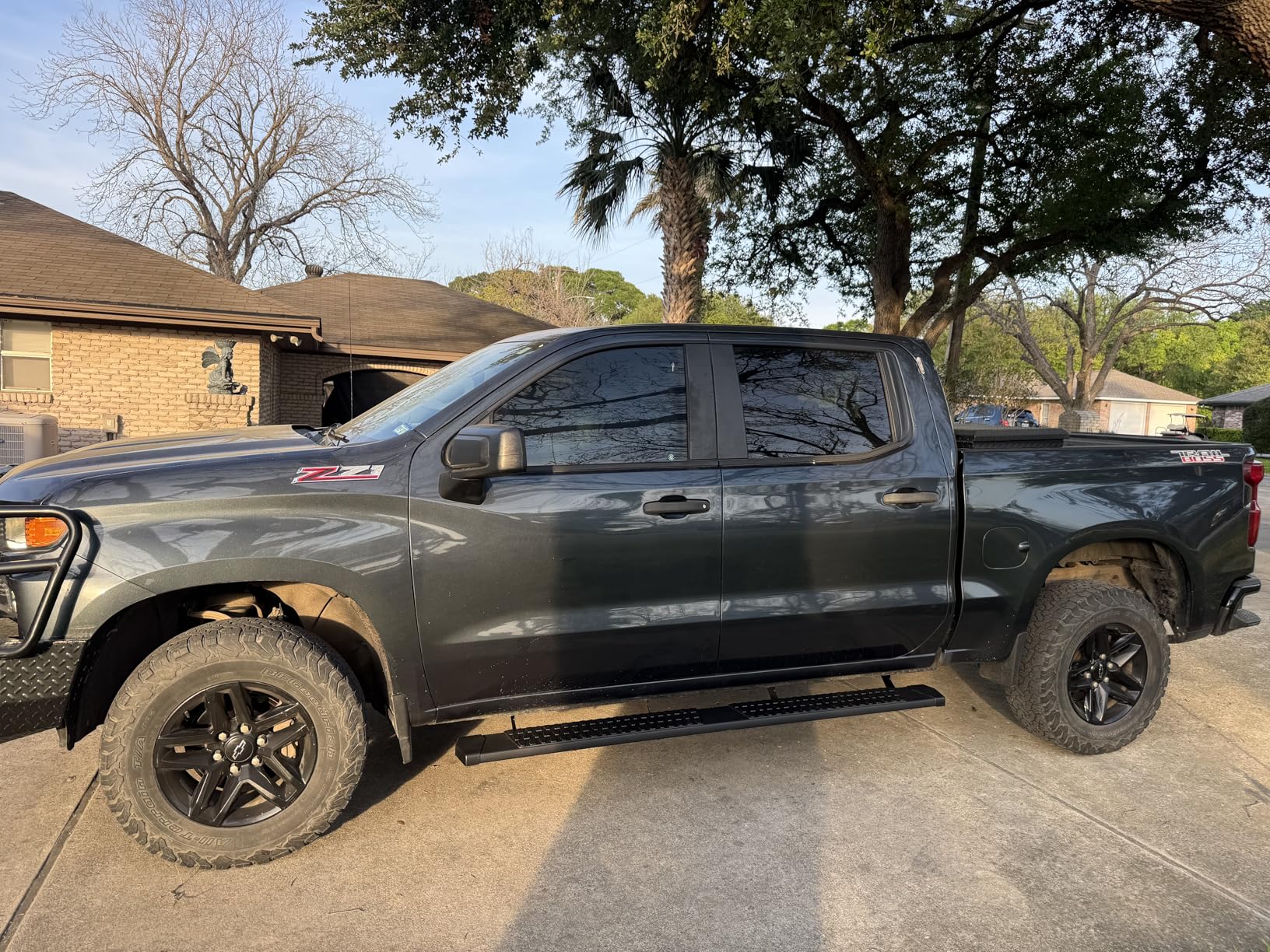 Running Boards Side Steps Compatible with 2015-2026 Ford F150 F 150, 2017-2026 Ford F250 F350 Super Duty SuperCrew/Crew Cab 4 Full Size Doors, Black Textured Aluminum Nerf Bars customer photo 2