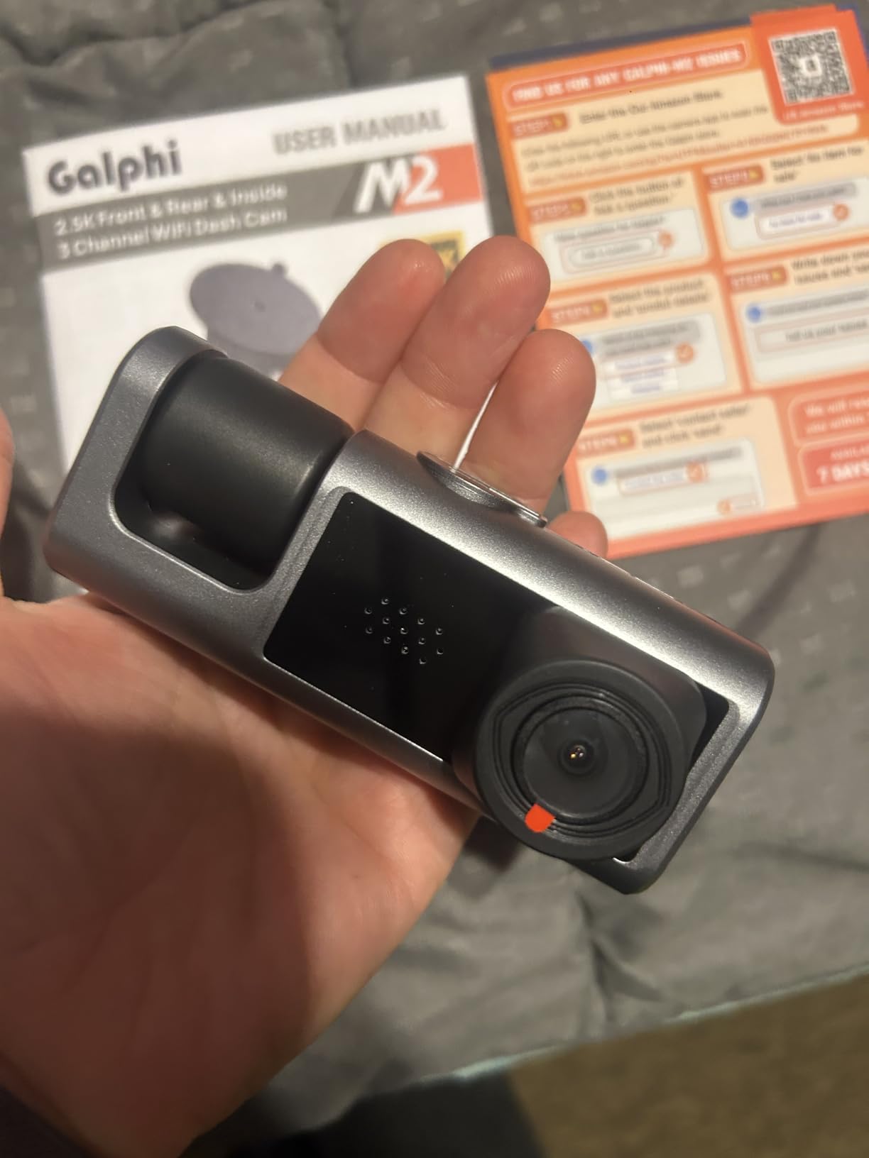 Galphi 3 Channel WiFi Dash Cam Front and Rear Inside, 2.5K+1080P+1080P Car Dash Camera for Cars Front and Rear customer photo 1
