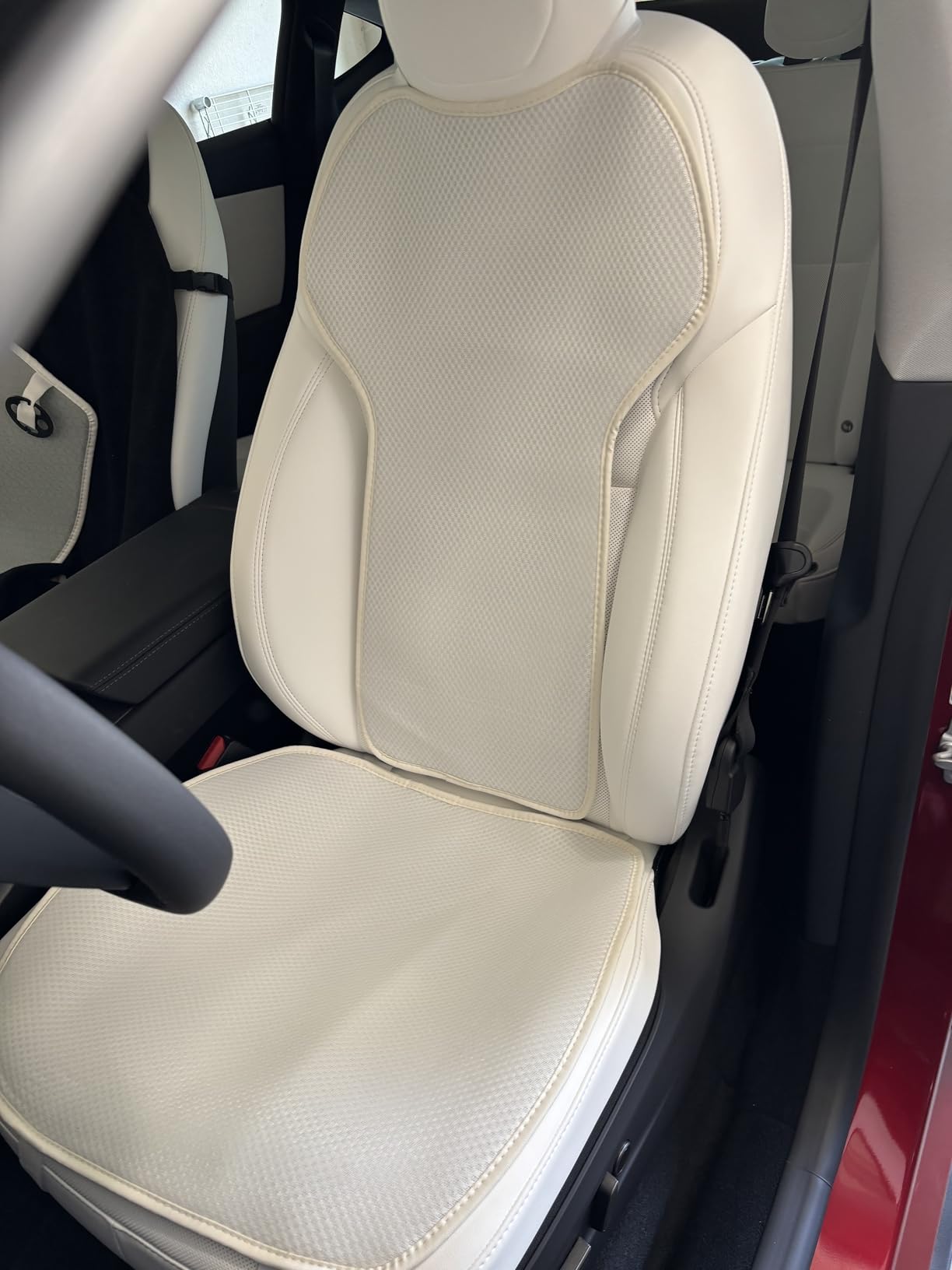 TOPABYTE Front Seat Cover for Tesla Model Y Juniper (Launch) Seat Cushion - Protects Your Tesla's Seats - Car Seat Bottom Protector for Tesla Model 3/Y/X/S 2017-2026 Accessories, White customer photo 1