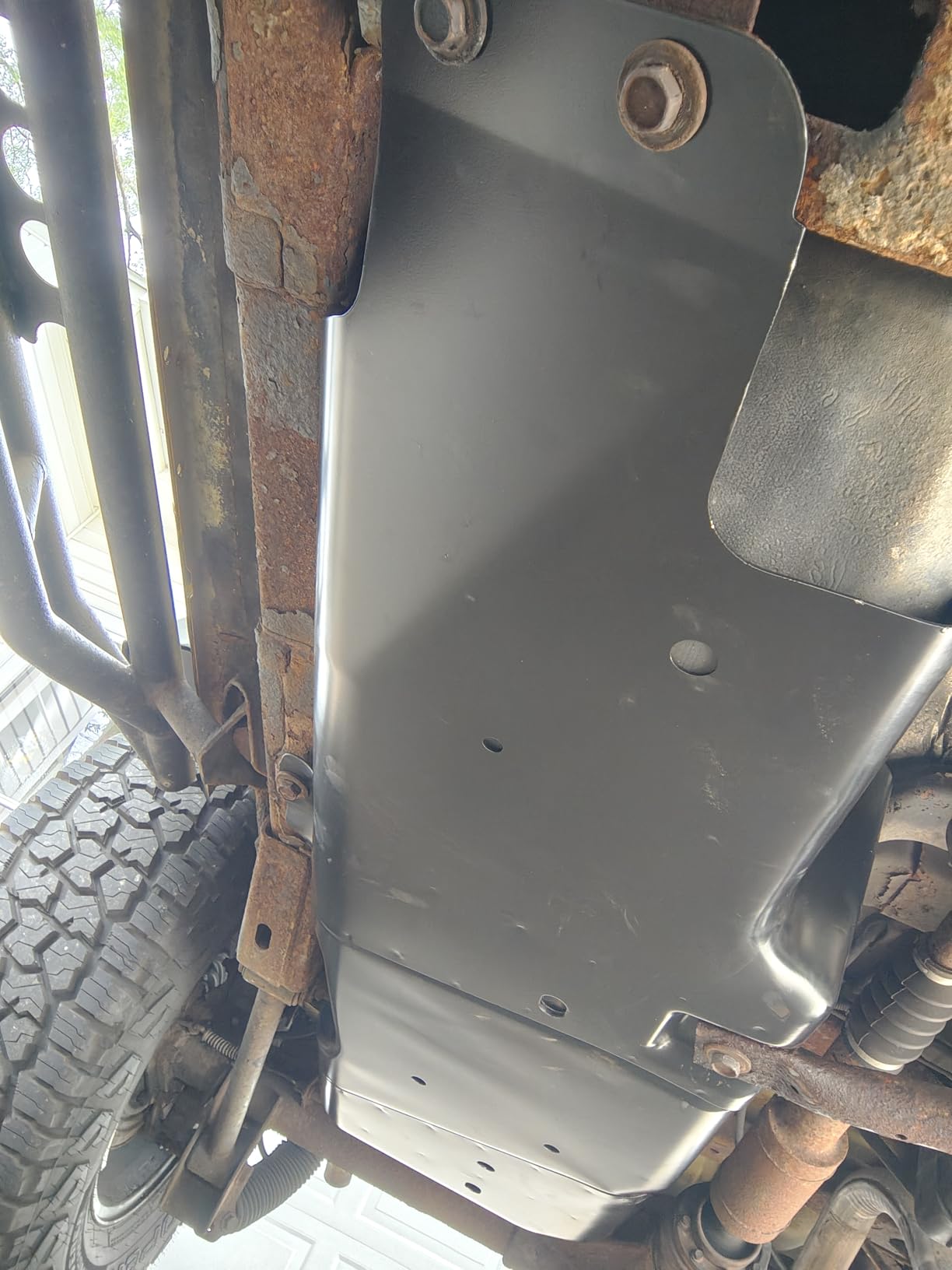 ECOTRIC Fuel Tank Skid Plate Compatible with 2007-2018 Jeep Wrangler JK 2-Door Black Replacement for 52059743AJ customer photo 1