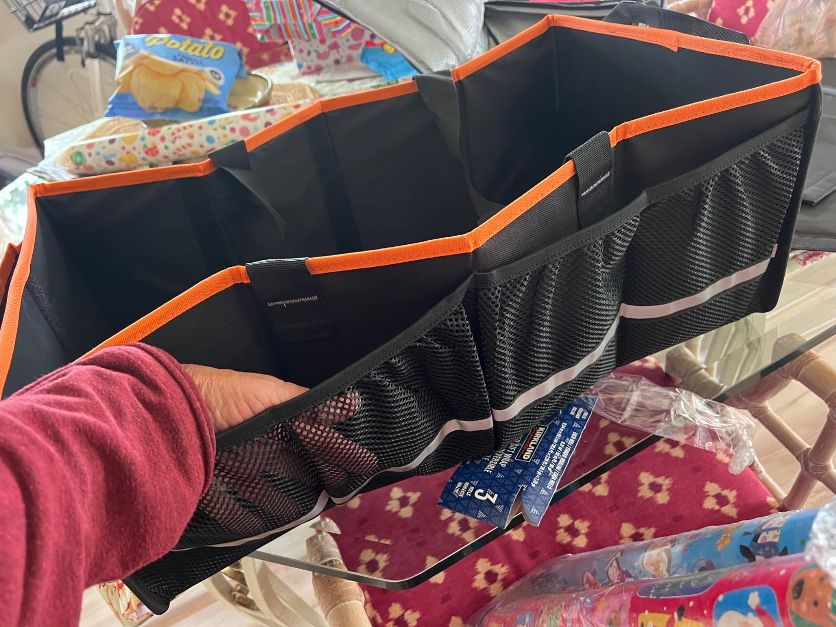 Rifachua Car Front Trunk Organizer with Cooler Bag Compatible with Tesla Model Y Model 3 2020-2026, Foldable Grocery Frunk Storage Bag Collapsible for Car SUV with Multi Compartment, Black customer photo 2