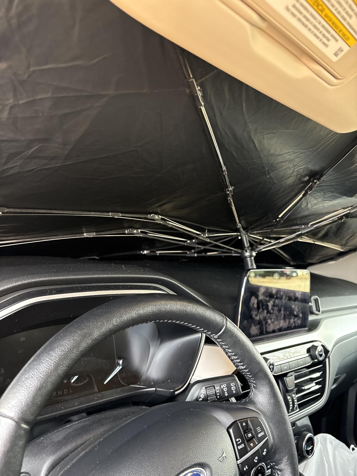 Proadsy Windshield Sun Shade Umbrella for Hyundai Ioniq 5 2022-2025 2026 Foldable Car Umbrella Sunshade with Soft TPU Handle Spring Structure Crystal Cooling Material customer photo 2