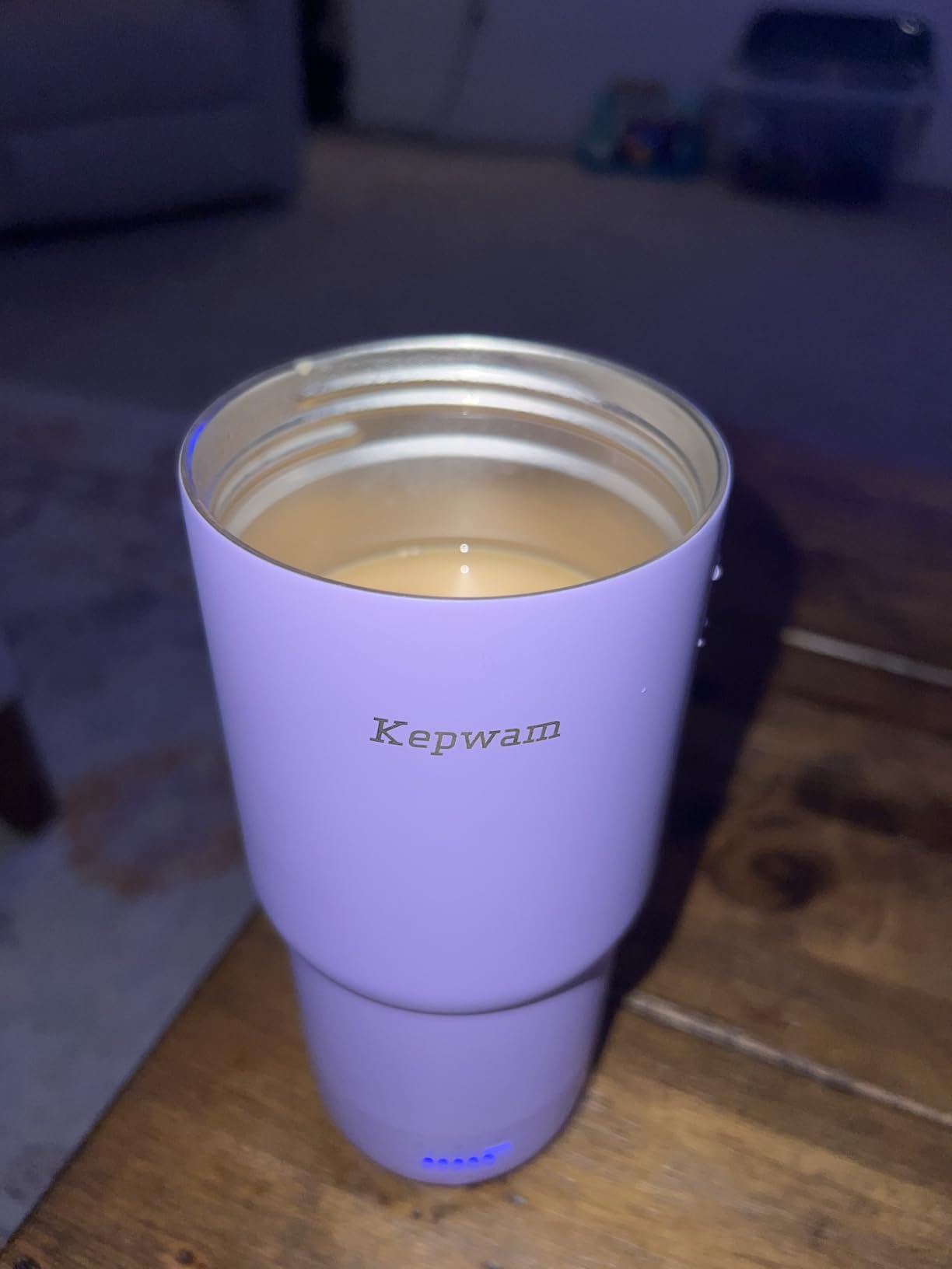 Kepwam Heated Coffee Mug Rechargeable T3, 20oz Self-Heating Travel Mug for Coffee with 1℉ Precise Temperature Control & App, Portable Cup Warmer for Outdoor & Car (Fits Cup Holders) customer photo 1