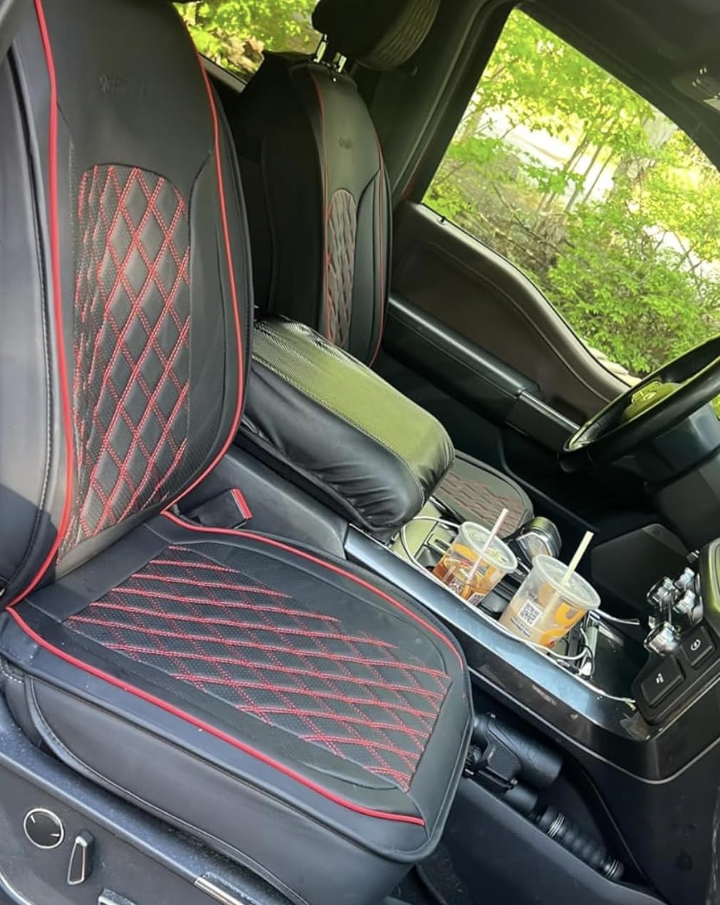 DISUTOGO Custom Seat Covers for Tesla Model Y 2025 2024 2023 2022 2021 2020: Full Set Perforated Faux Leather Breathable Seat Cover Seat Cushion Protector Compatible Airbag (Black) customer photo 1