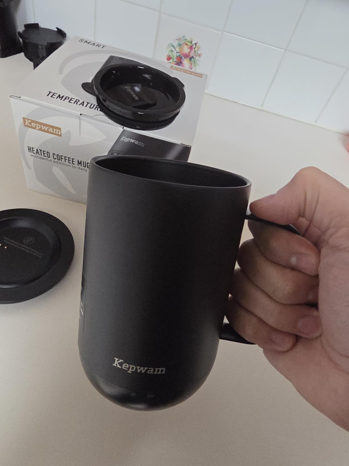 Kepwam Self-Heating Coffee Mug T1-16oz, Fast Heating Rechargeable Heated Coffee Mug, Smart Mug with App & Button Control, Ideal Gift for Coffee Lovers & Hot Drink Enthusiasts customer photo 1