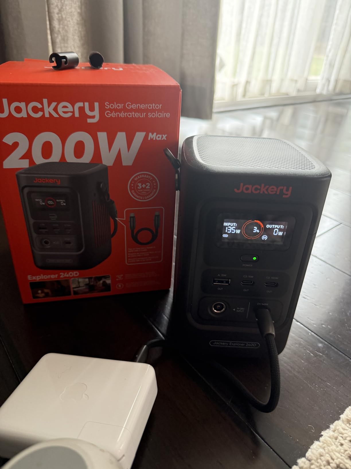 Jackery Explorer 240D Power Bank (80,000mAh), LiFePO4 Battery 256Wh Portable Power Station, USB-C Cable Included,200W DC Output,1-Hour Fast Charging, Compact for Outdoor Camping, Travel, Emergencies customer photo 2
