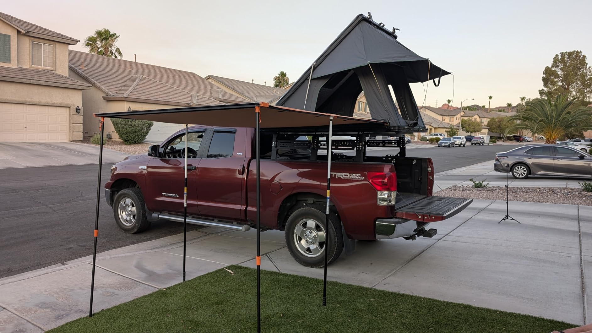 Truck Bed Rack Adjustable Overland Cargo Rack Compatible with Gladiator/Ford/Tundra/Tacoma/Dodge/Chevy Ladder Rack Cross Bars for Kayak Surfboard Lumber Rooftop Tent Racks for Most Truck customer photo 1