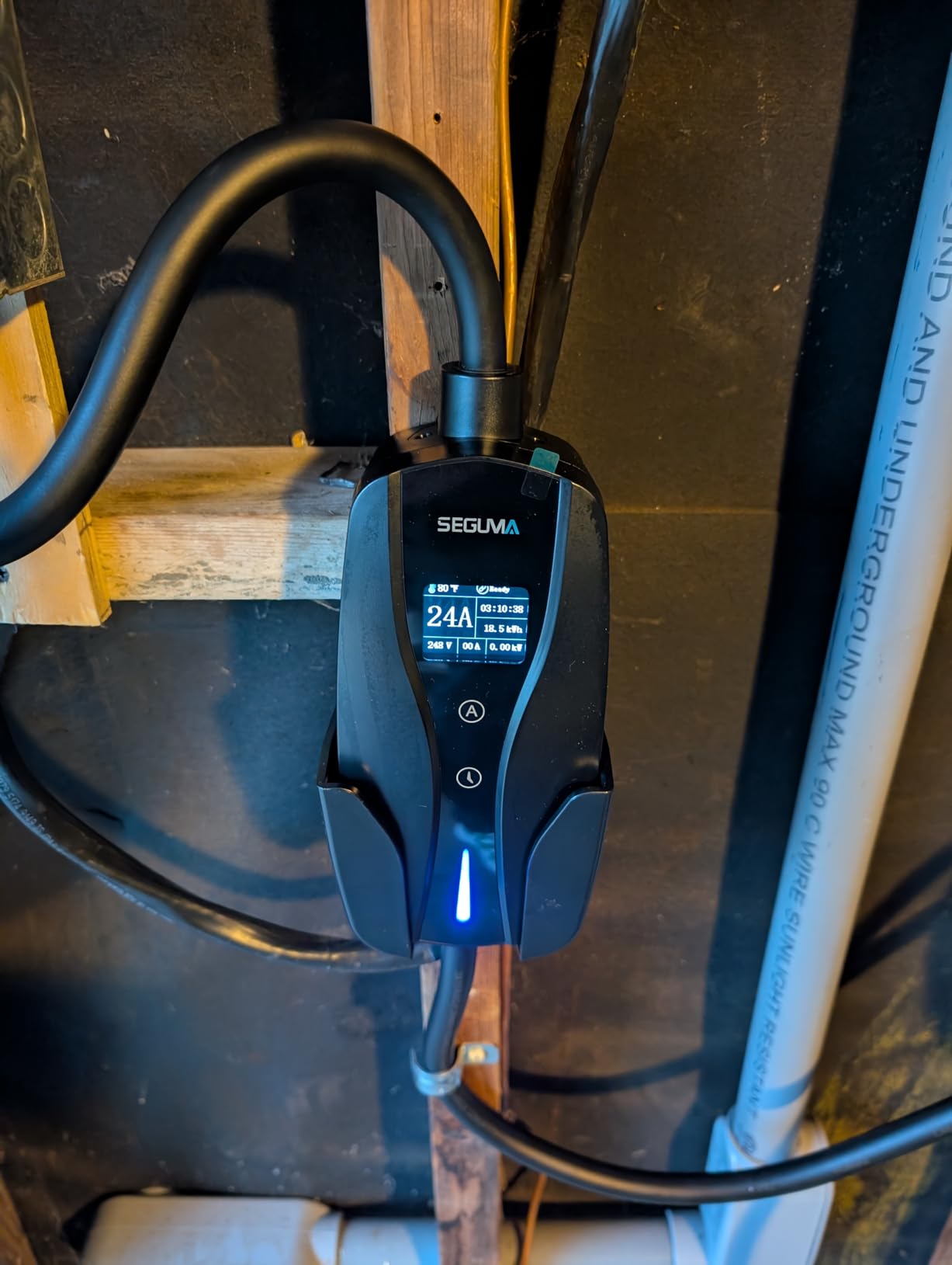 Level 2 EV Charger for Tesla, 32Amp 240V 7.68kW NACS EV Chargers, NEMA 14-50 Plug, Adjustable Current, Timing Delay 25FT Portable Electric Car Charger Compatible with All Nacs (Black) customer photo 2
